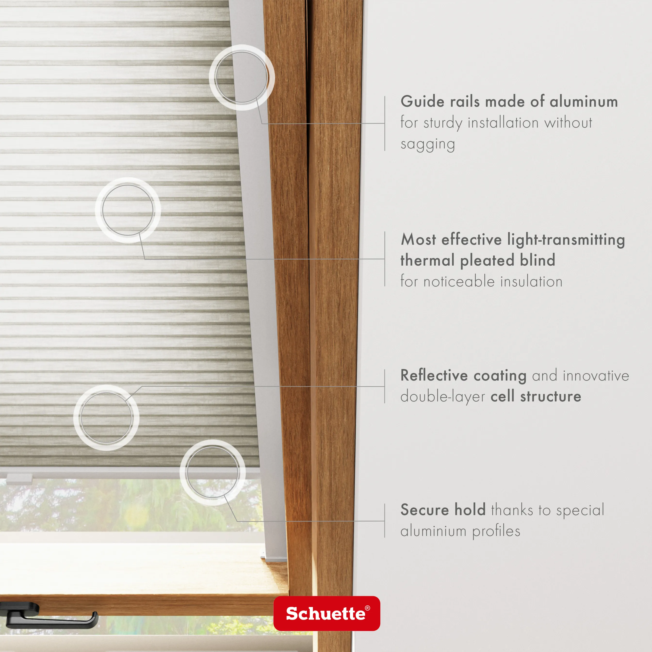 Schuette® Dachfenster Wabenplissee nach Maß • Thermo x Honey Kollektion: Chia Later! (Grau) • Profilfarbe: Silber