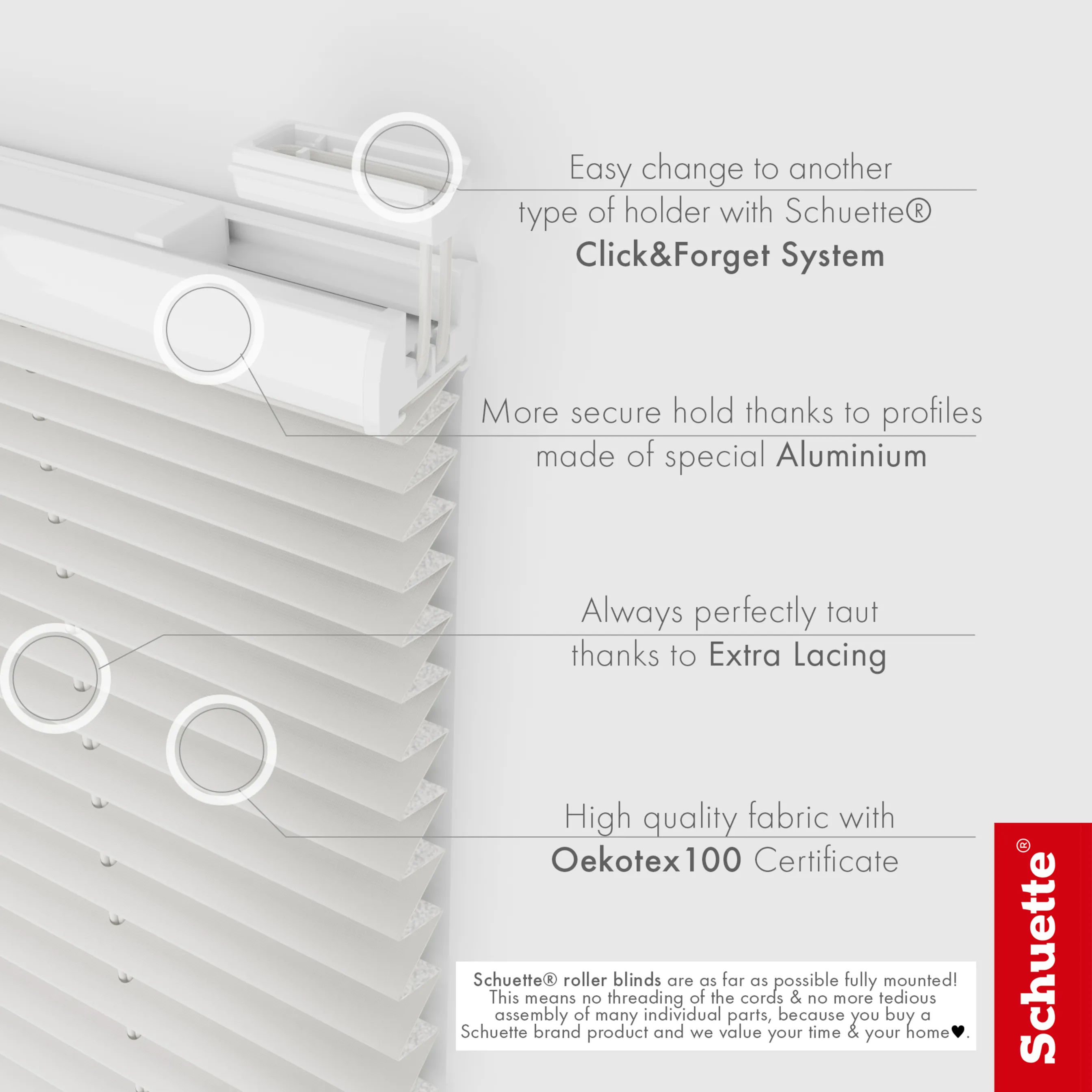 Schuette® Dachfenster Plissee nach Maß • Thermo Kollektion: Spring Cloud (Grau) • Profilfarbe: Anthrazit