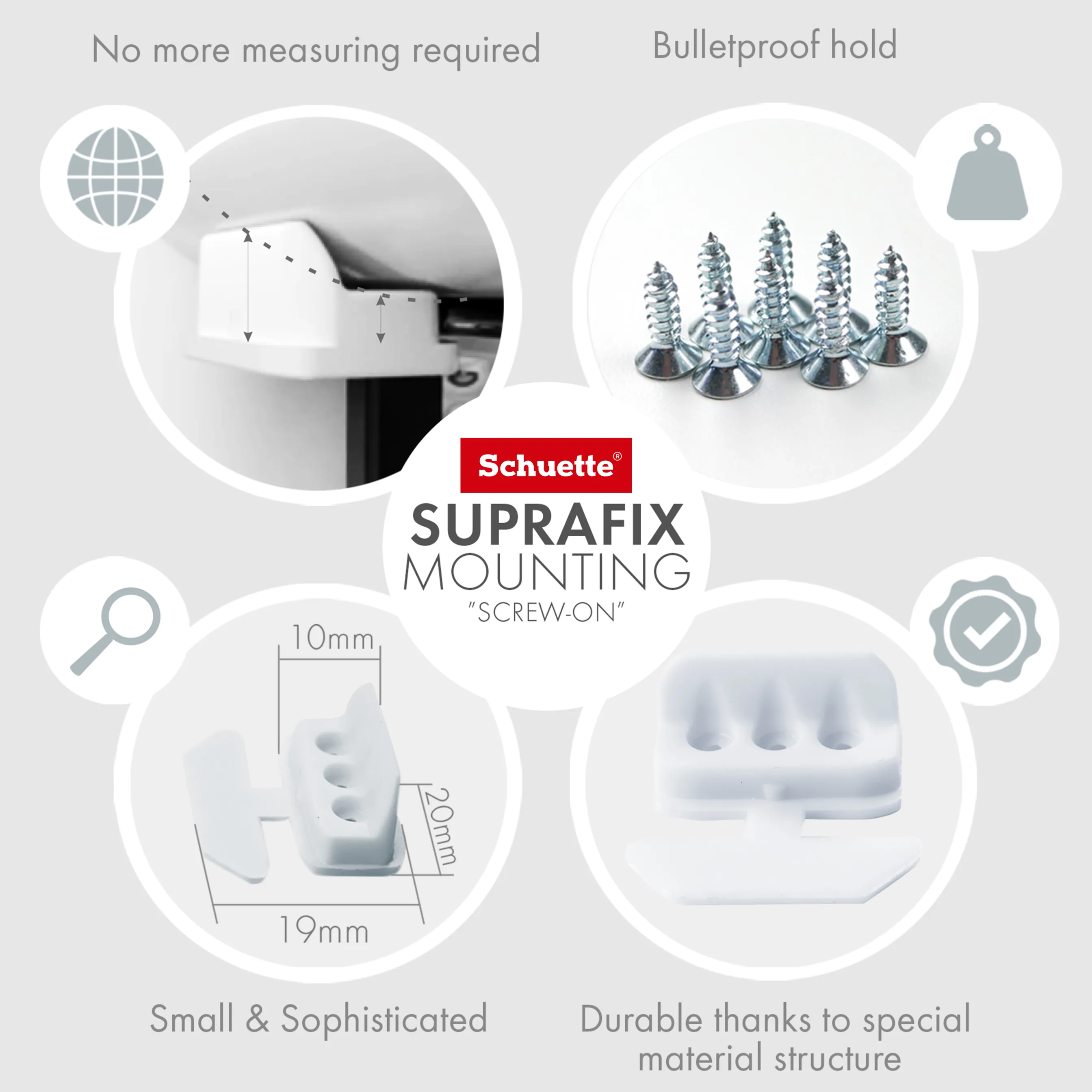 Schuette® Suprafix Halter mit Bohren Silber.