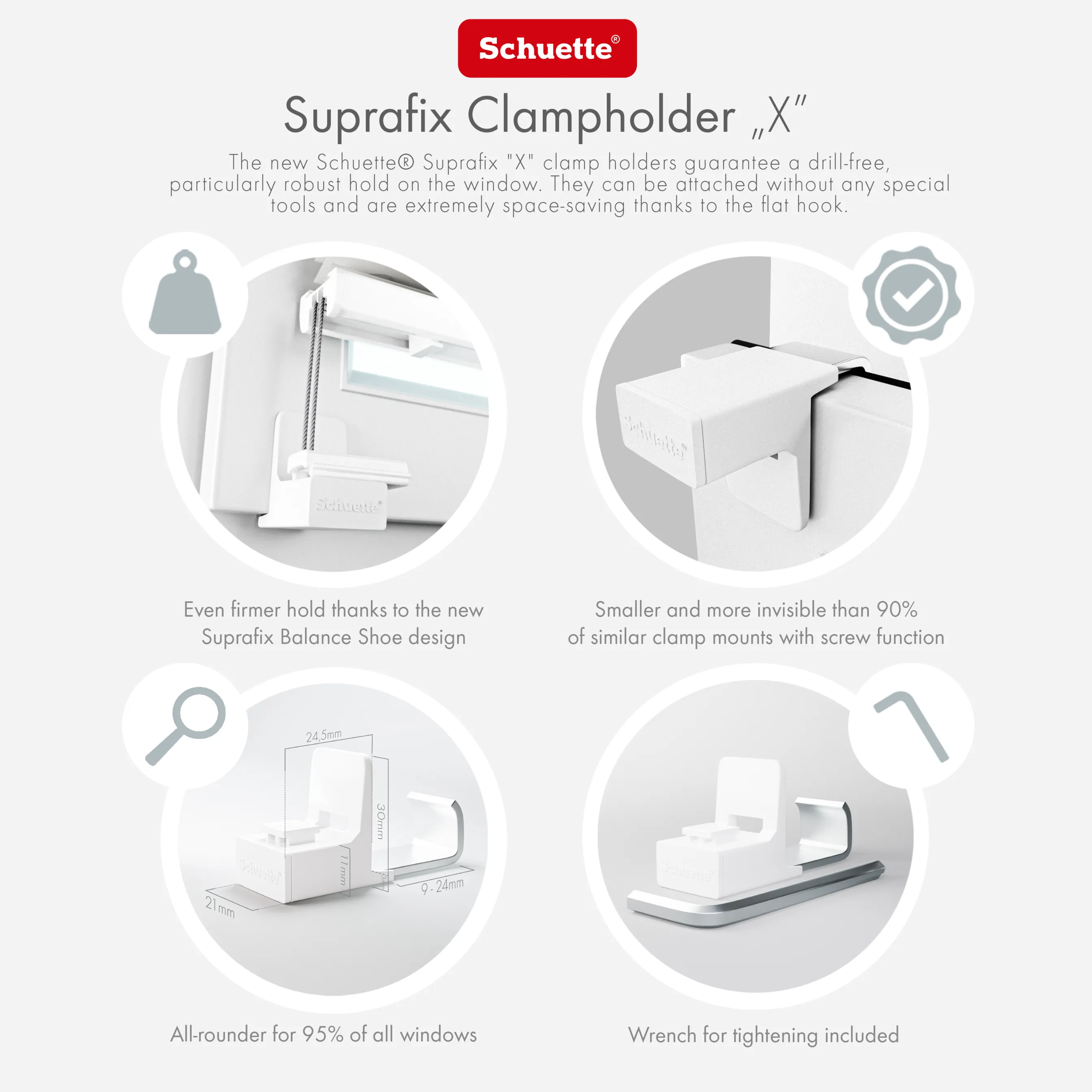Schuette® Plissee ohne Bohren nach Maß • Suprafix Klemmhalter "X" • Premium Kollektion: Powdered Rose (Rosa) • Profilfarbe: Weiß