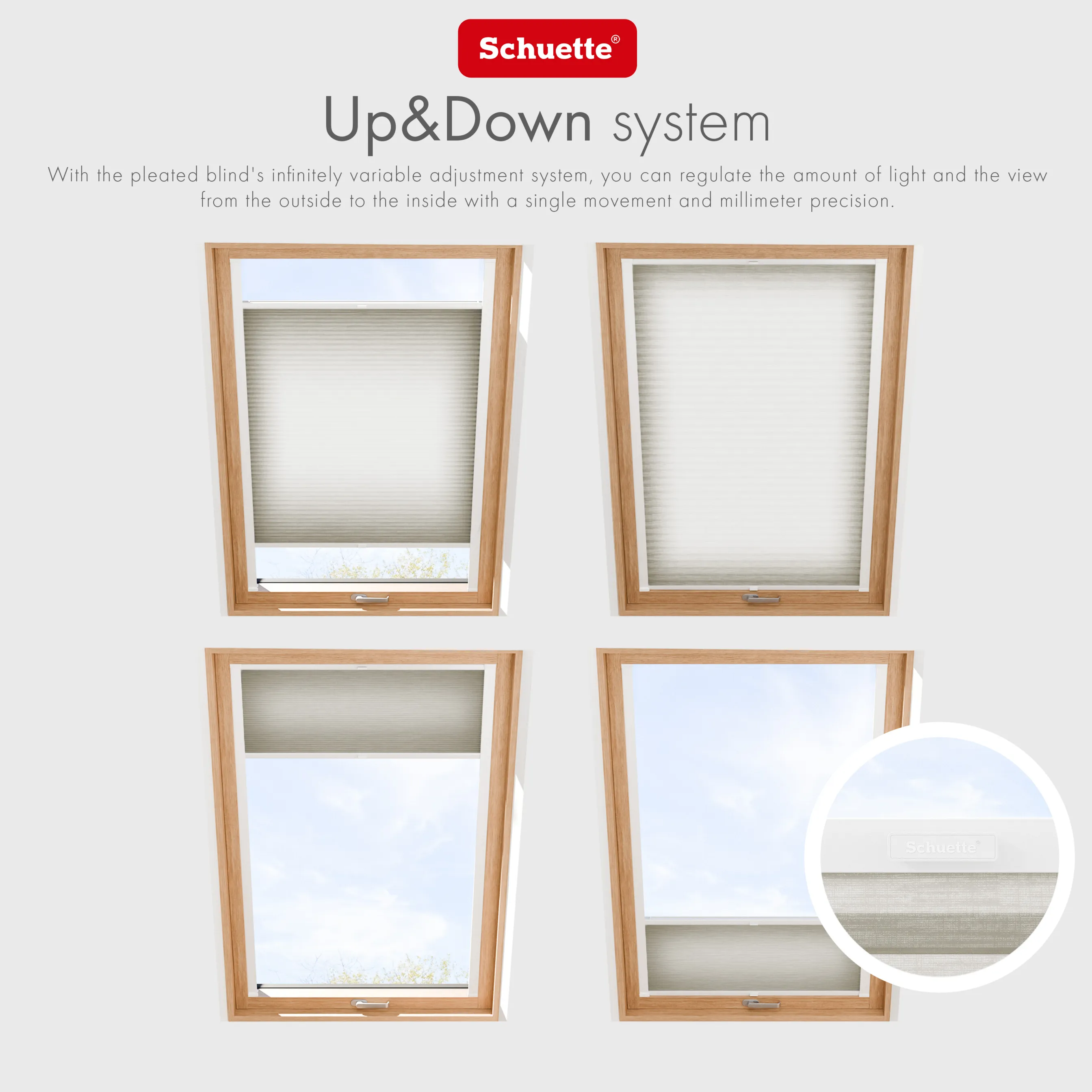 Schuette® Dachfenster Wabenplissee nach Maß • Thermo x Honey Kollektion: Chia Later! (Grau) • Profilfarbe: Silber