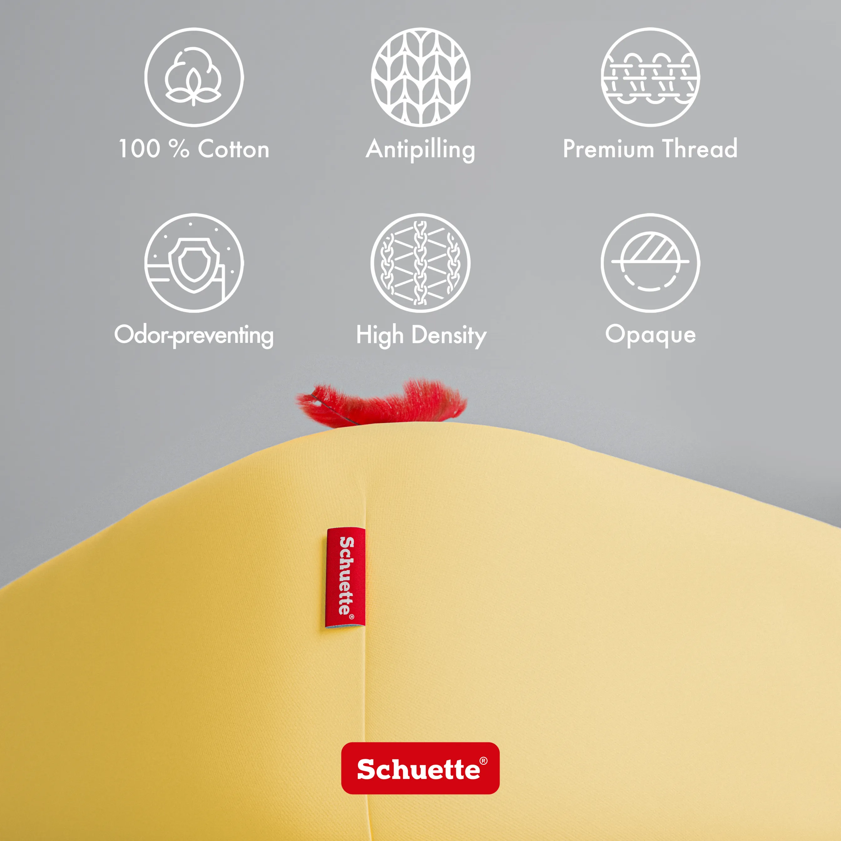 Schuette® Spannbettlaken • 200 x 220 • Wow! Kollektion: Hello Yellow (Gelb) • 100% Superfluff Baumwolle, Blickdicht, Faltenfrei • mit Rundumgummi • Matratzenhöhe bis 30 cm