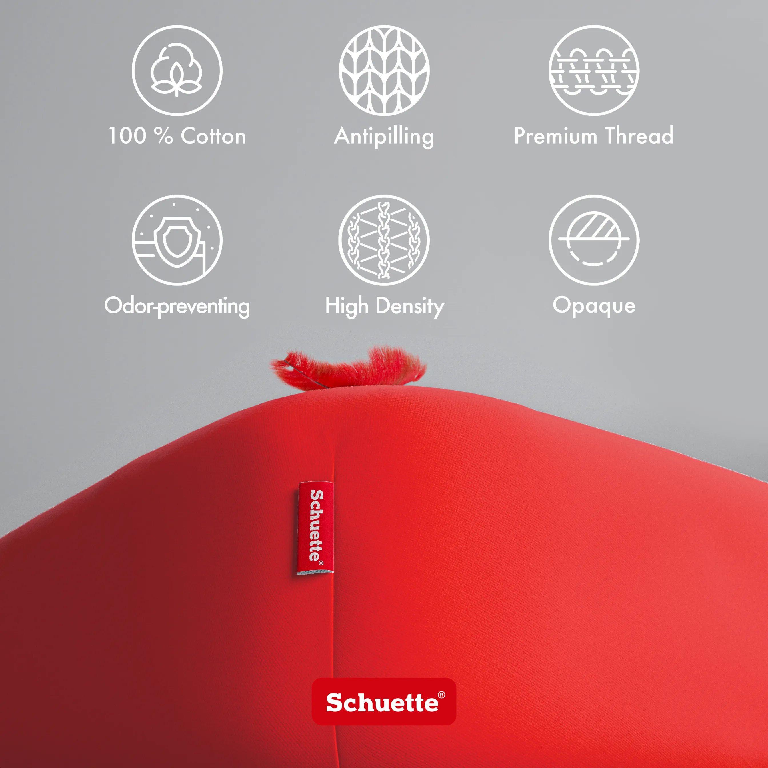 Schuette® Spannbettlaken • 140 x 200 • Wow! Kollektion: Redy or not? (Rot) • 100% Superfluff Baumwolle, Blickdicht, Faltenfrei • mit Rundumgummi • Matratzenhöhe bis 35 cm