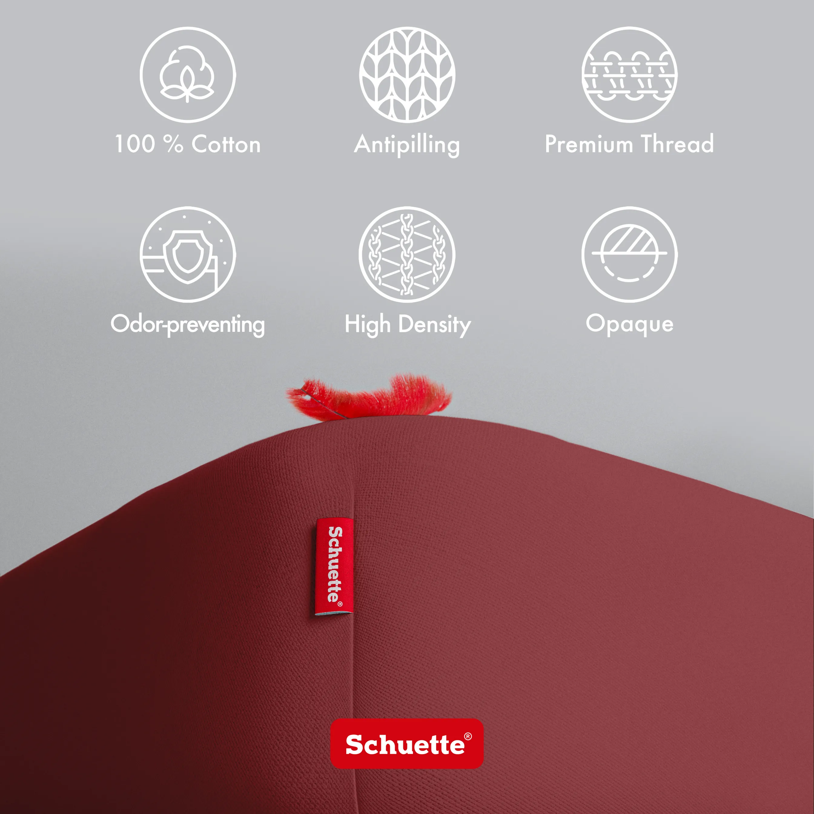 Schuette® Spannbettlaken • 180 x 200 • Wow! Kollektion: Big Apple (Burgunderrot) • 100% Superfluff Baumwolle, Blickdicht, Faltenfrei • mit Rundumgummi • Matratzenhöhe bis 35 cm