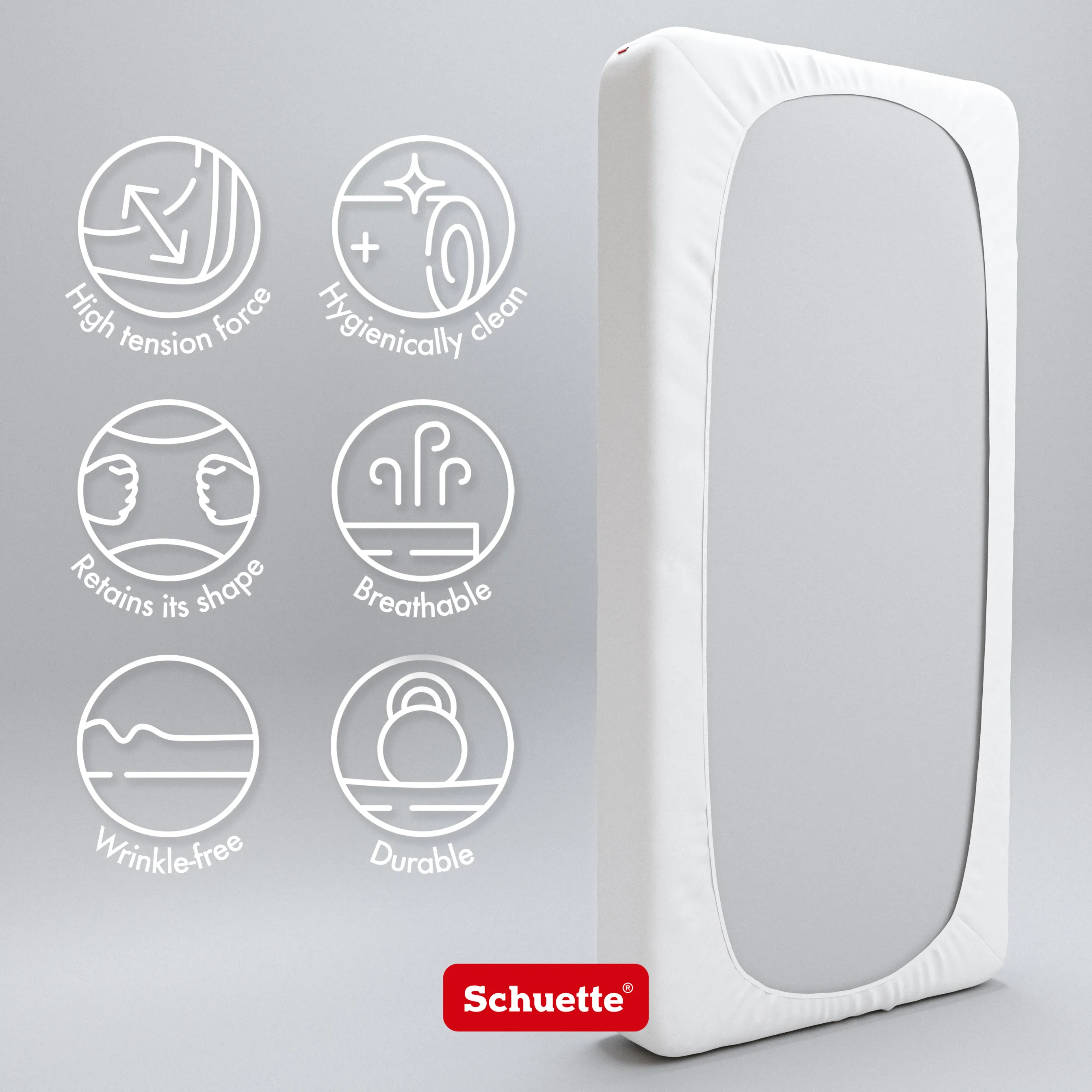 Schuette® Topper Spannbettlaken • 60 x 120 • Wow! Kollektion: Fluff White (Weiß) • 100% Superfluff Baumwolle, Blickdicht, Faltenfrei • mit Rundumgummi • Matratzenhöhe bis 15 cm