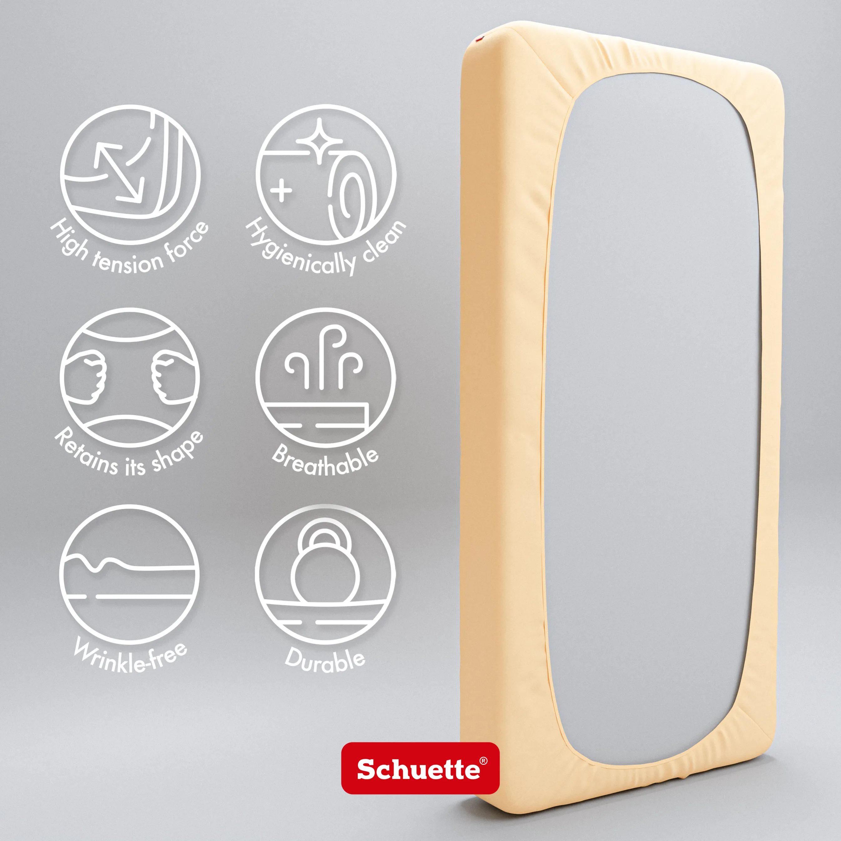 Schuette® Topper Spannbettlaken • 200 x 220 • Wow! Kollektion: Apricot Unleashed (Apricot) • 100% Superfluff Baumwolle, Blickdicht, Faltenfrei • mit Rundumgummi • Matratzenhöhe bis 10 cm