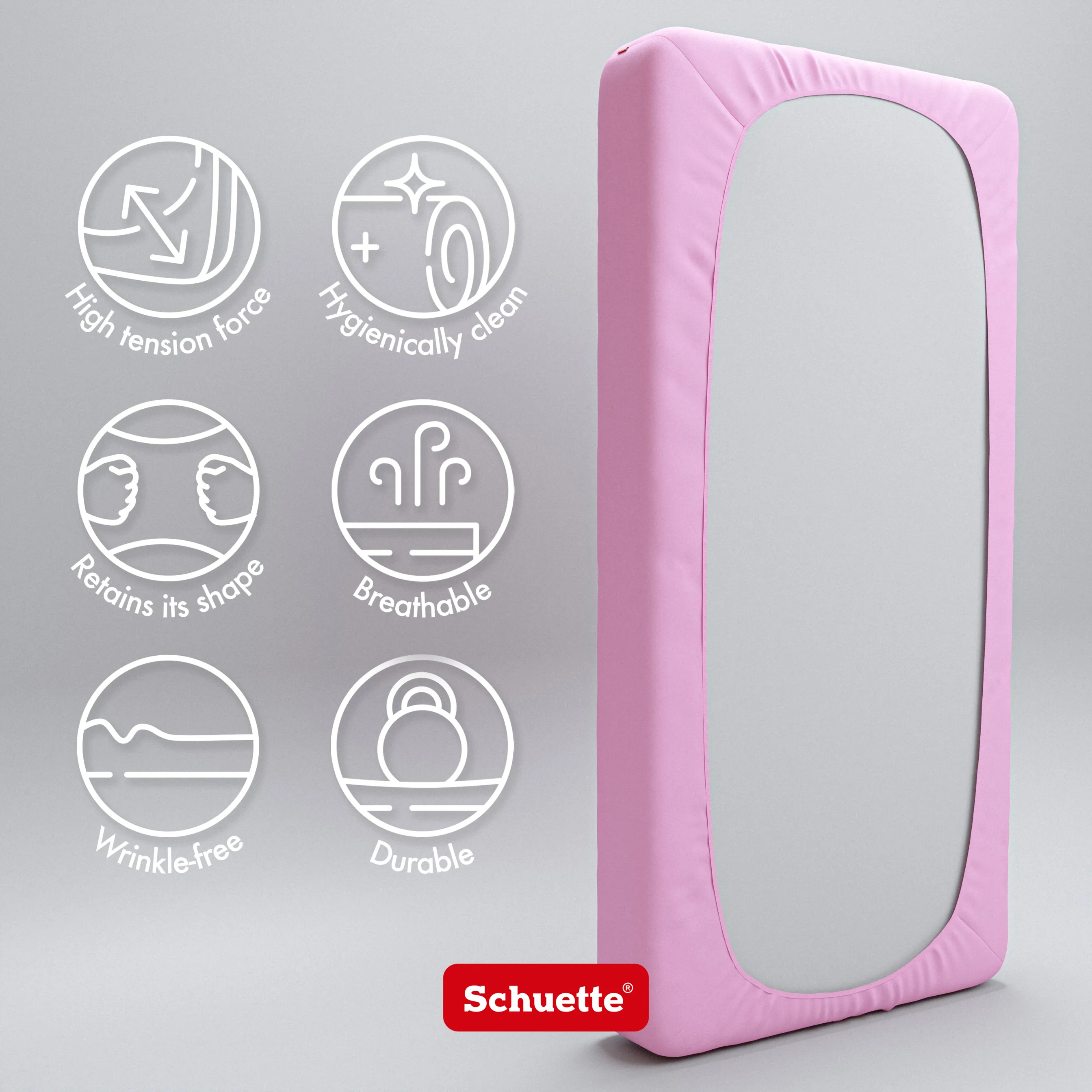 Schuette® Topper Spannbettlaken • 70 x 140 • Wow! Kollektion: Let me Pink! (Rosa) • 100% Superfluff Baumwolle, Blickdicht, Faltenfrei • mit Rundumgummi • Matratzenhöhe bis 10 cm