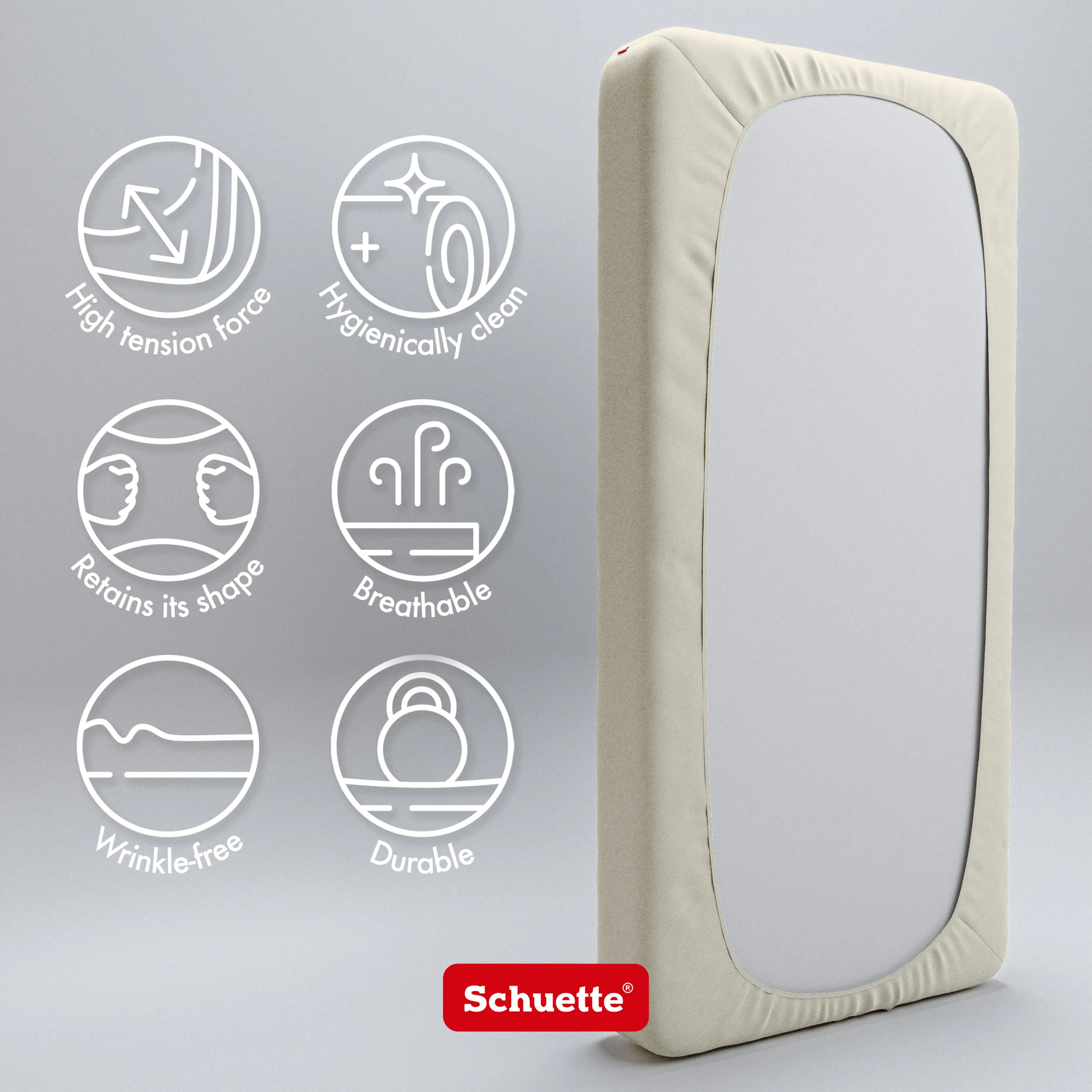 Schuette® Topper Spannbettlaken • 70 x 200 • Wow! Kollektion: Almond Cream (Ecru) • 100% Superfluff Baumwolle, Blickdicht, Faltenfrei • mit Rundumgummi • Matratzenhöhe bis 10 cm