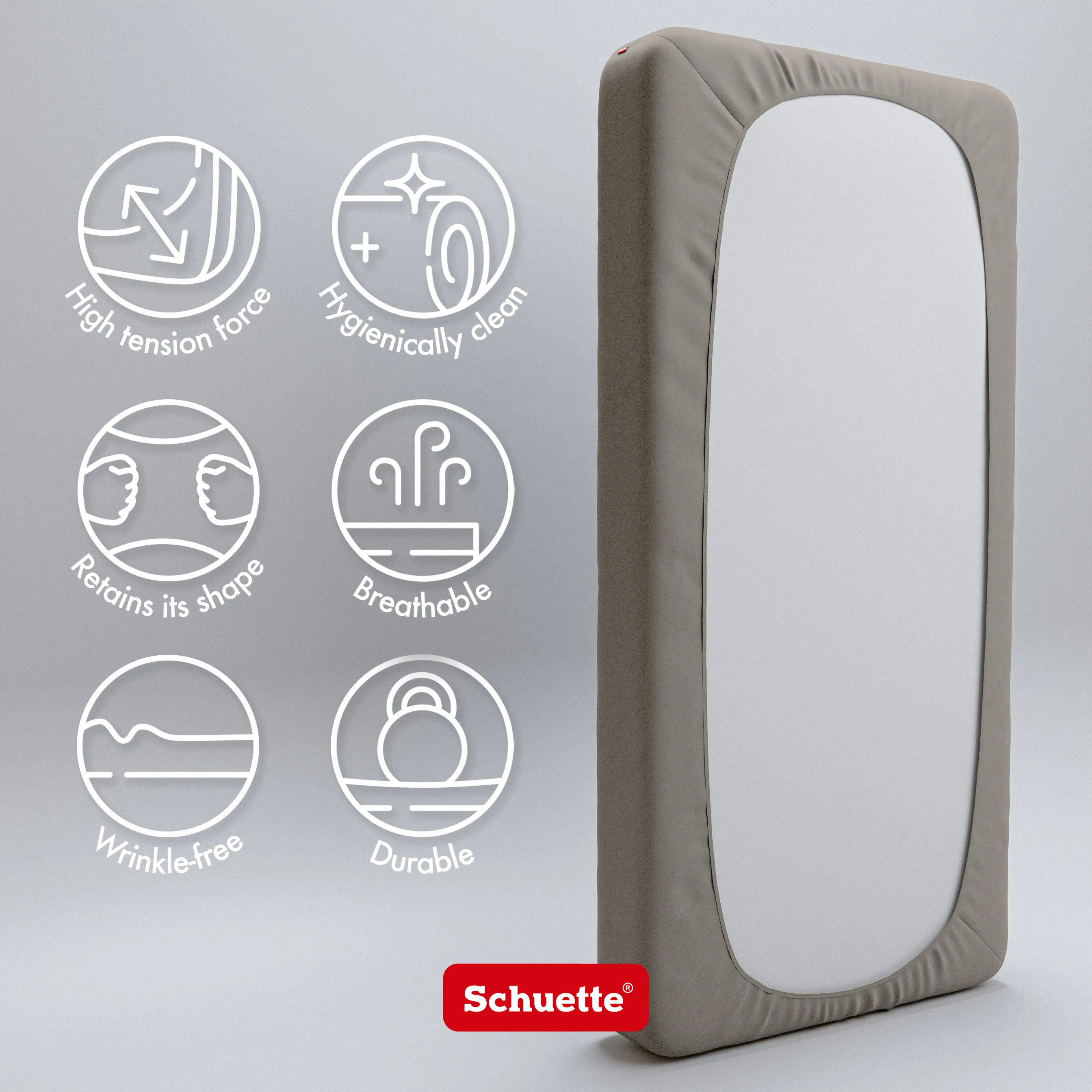 Schuette® Spannbettlaken • 100 x 200 • Wow! Kollektion: Mocha Mia! (Cappuccino) • 100% Superfluff Baumwolle, Blickdicht, Faltenfrei • mit Rundumgummi • Matratzenhöhe bis 35 cm