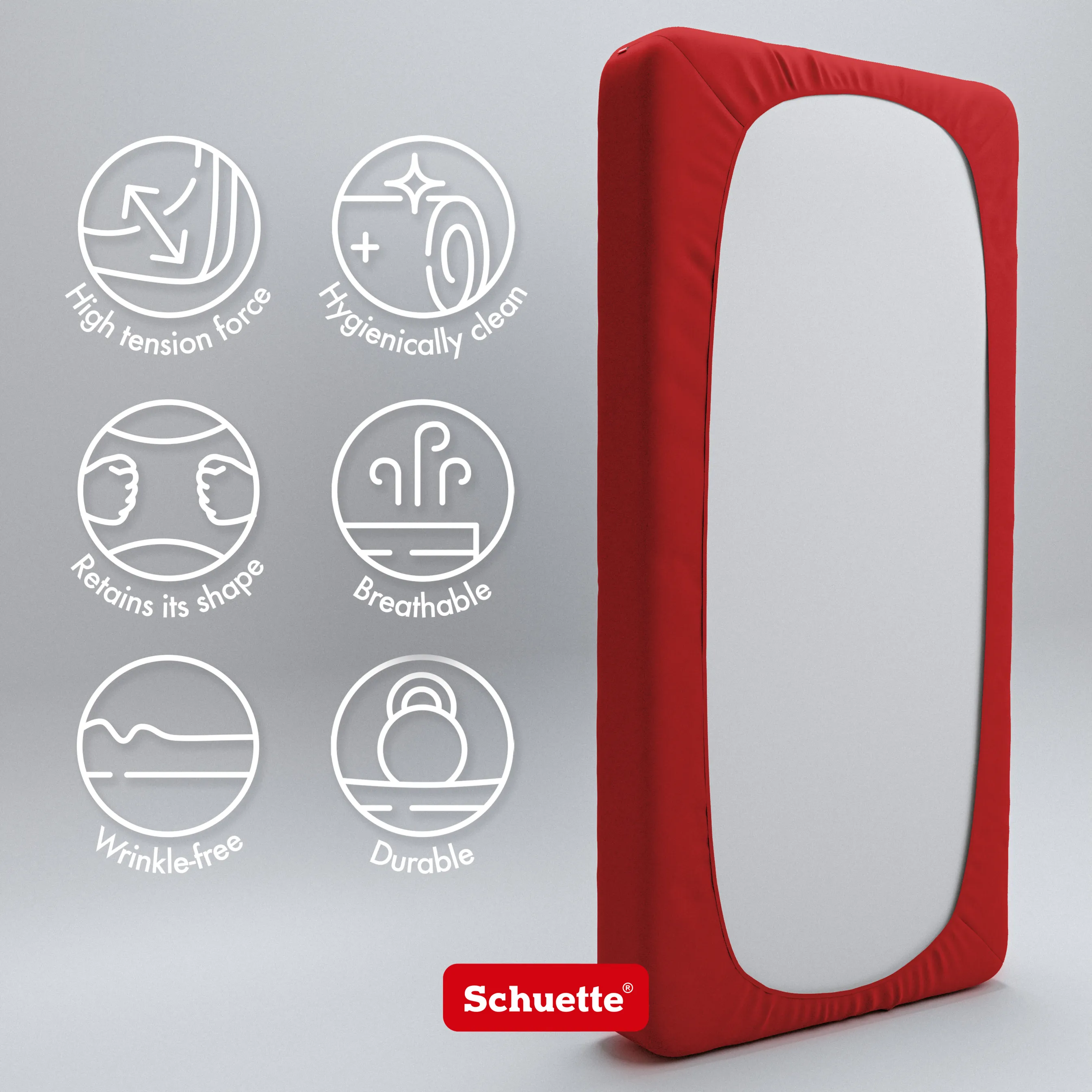 Schuette® Topper Spannbettlaken • 160 x 200 • Wow! Kollektion: Red-volution (Weinrot) • 100% Superfluff Baumwolle, Blickdicht, Faltenfrei • mit Rundumgummi • Matratzenhöhe bis 10 cm