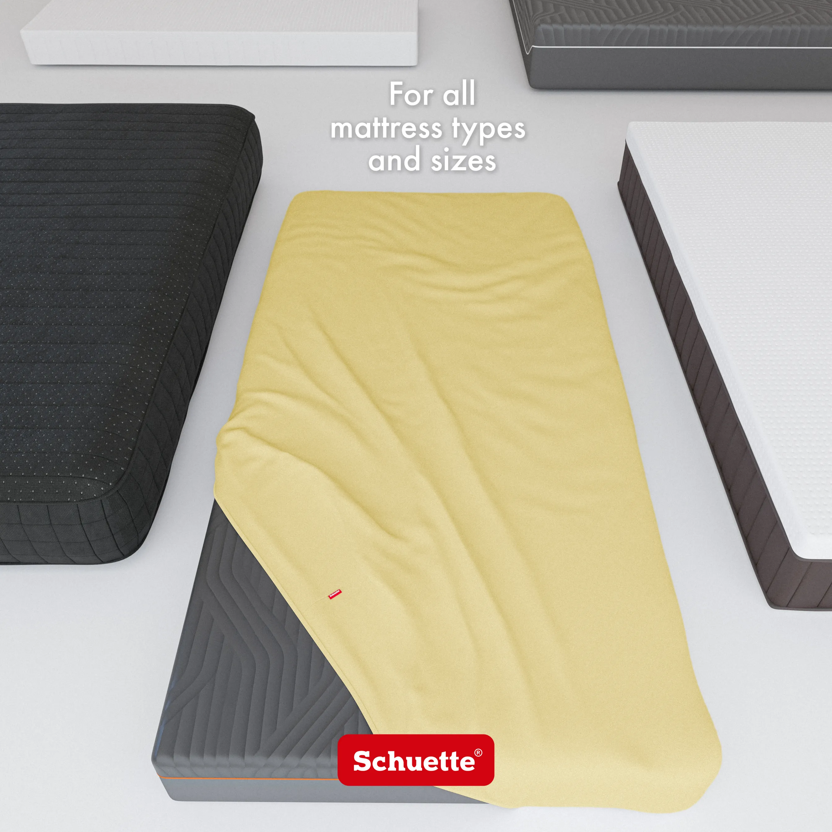 Schuette® Spannbettlaken • 200 x 200 • Wow! Kollektion: Lemon Cello (Pastellgelb) • 100% Superfluff Baumwolle, Blickdicht, Faltenfrei • mit Rundumgummi • Matratzenhöhe bis 20 cm