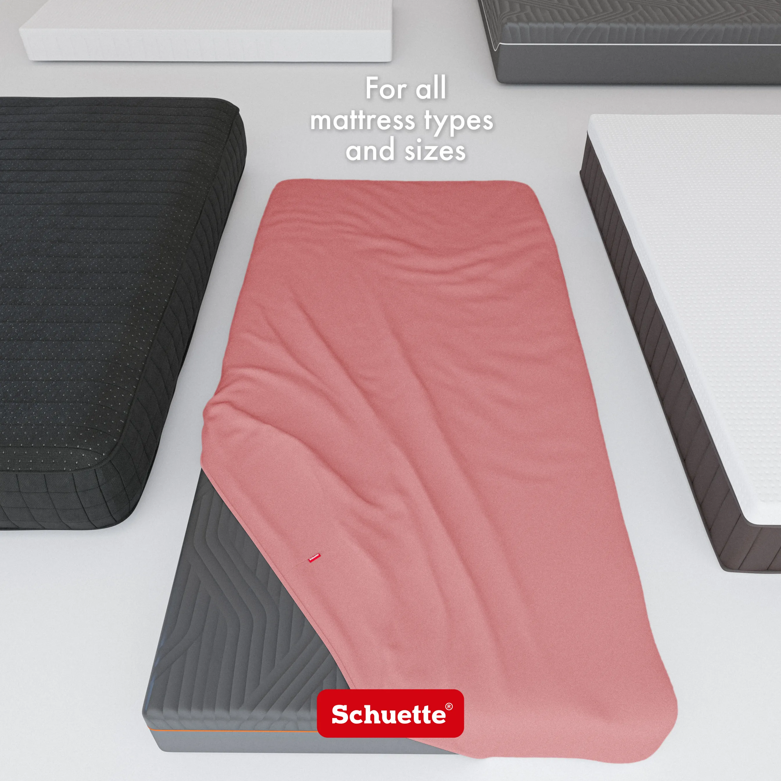 Schuette® Topper Spannbettlaken • 140 x 200 • Wow! Kollektion: Pink Fiction (Altrosa) • 100% Superfluff Baumwolle, Blickdicht, Faltenfrei • mit Rundumgummi • Matratzenhöhe bis 15 cm