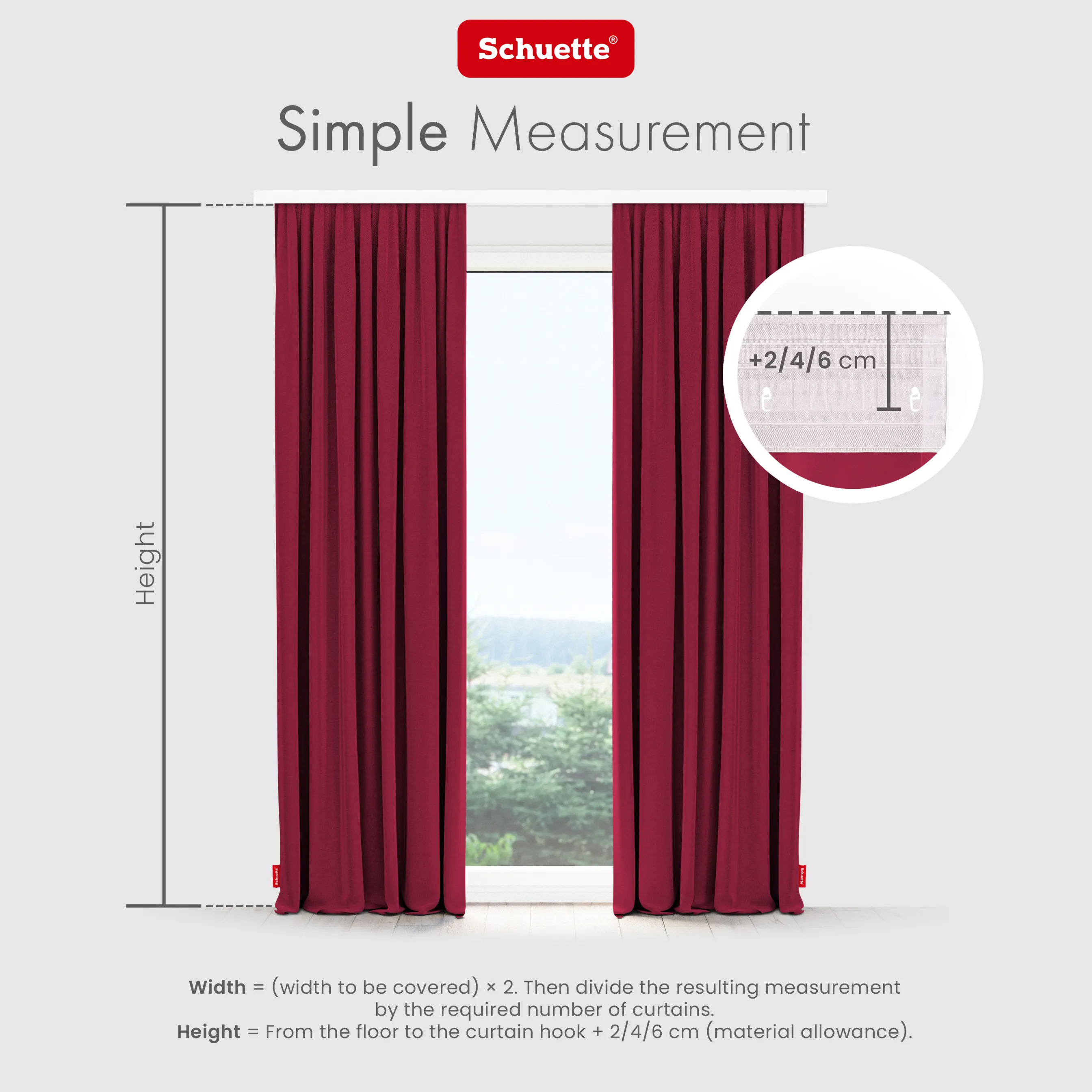 Schuette® Verdunkelungs-Vorhang Gardine mit Tunnelband nach Maß ● Century Black Kollektion: Fire Dance (Rot) ● 1 Stück ● Knitterfrei Pflegeleicht Thermo Blickdicht & stark Abdunkelnd