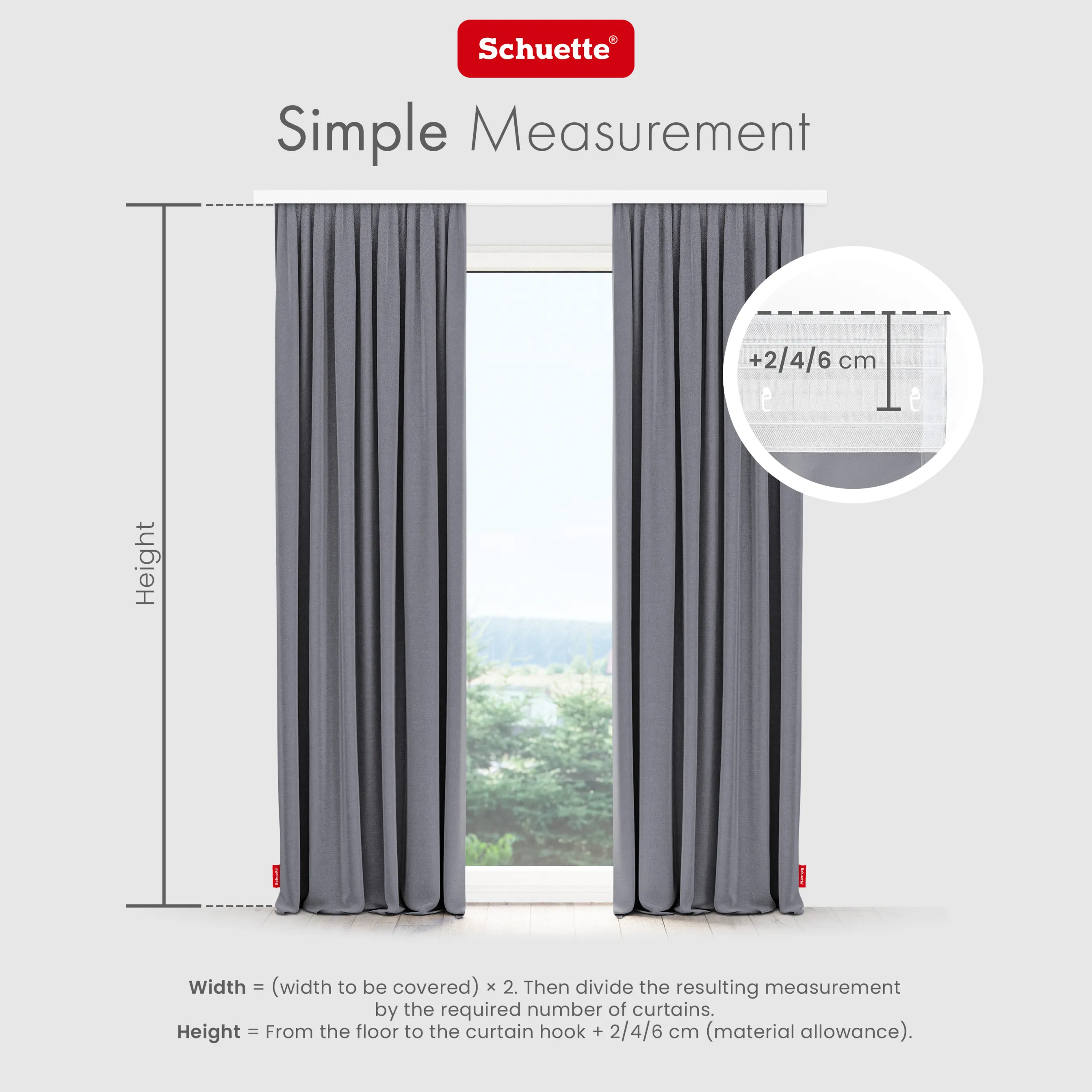 Schuette® Verdunkelungs-Vorhang Gardine mit Tunnelband nach Maß ● Century Black Kollektion: Misty Harbor (Grau) ● 1 Stück ● Knitterfrei Pflegeleicht Thermo Blickdicht & stark Abdunkelnd