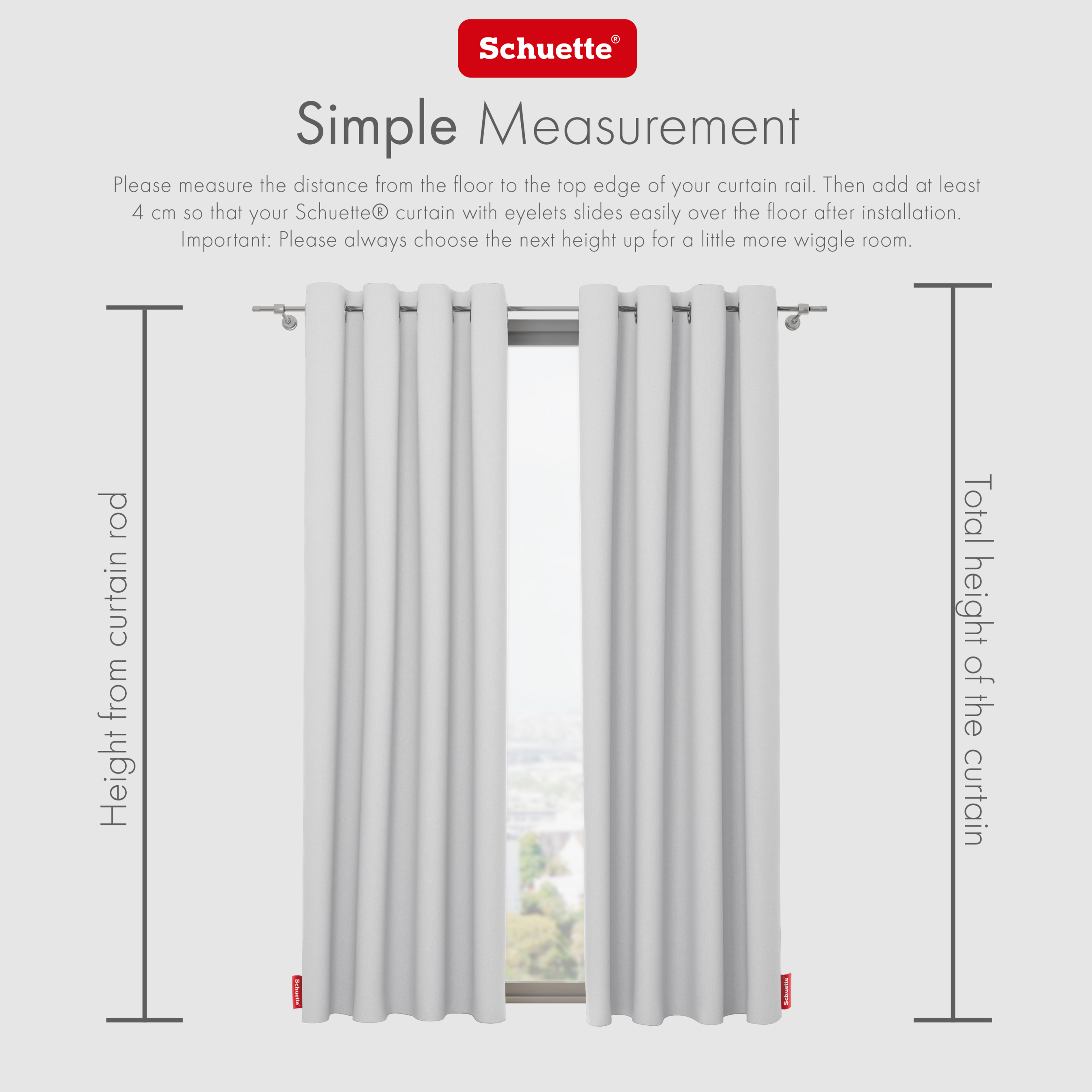 Schuette® Verdunkelungs-Vorhang Gardine mit Ösen nach Maß ● Century Black Kollektion: Misty White (Weiß-Grau) ● 1 Stück ● Knitterfrei Pflegeleicht Thermo Blickdicht & stark Abdunkelnd