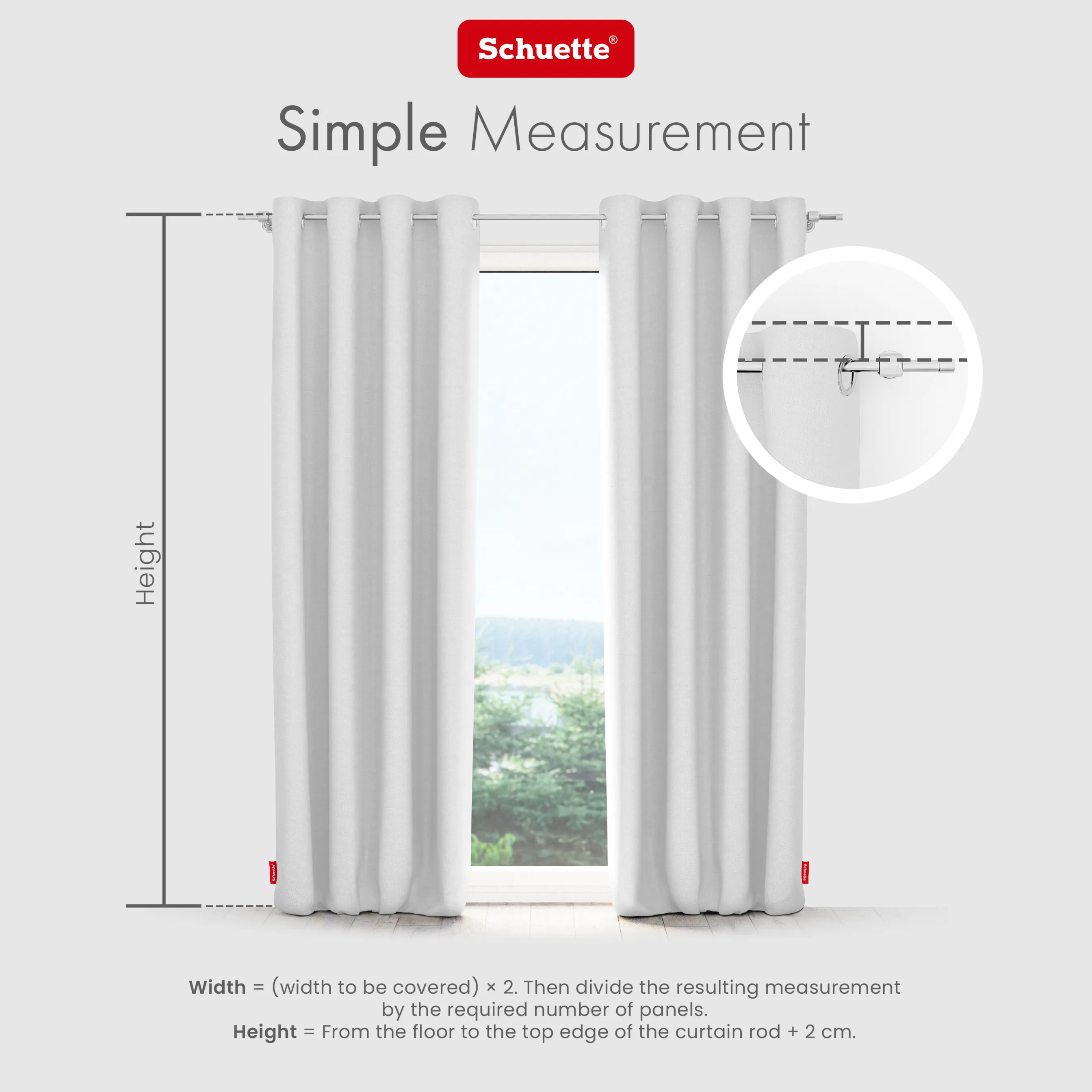 Schuette® Verdunkelungs-Vorhang Gardine mit Ösen nach Maß ● Century Black Kollektion: Misty White (Weiß-Grau) ● 1 Stück ● Knitterfrei Pflegeleicht Thermo Blickdicht & stark Abdunkelnd