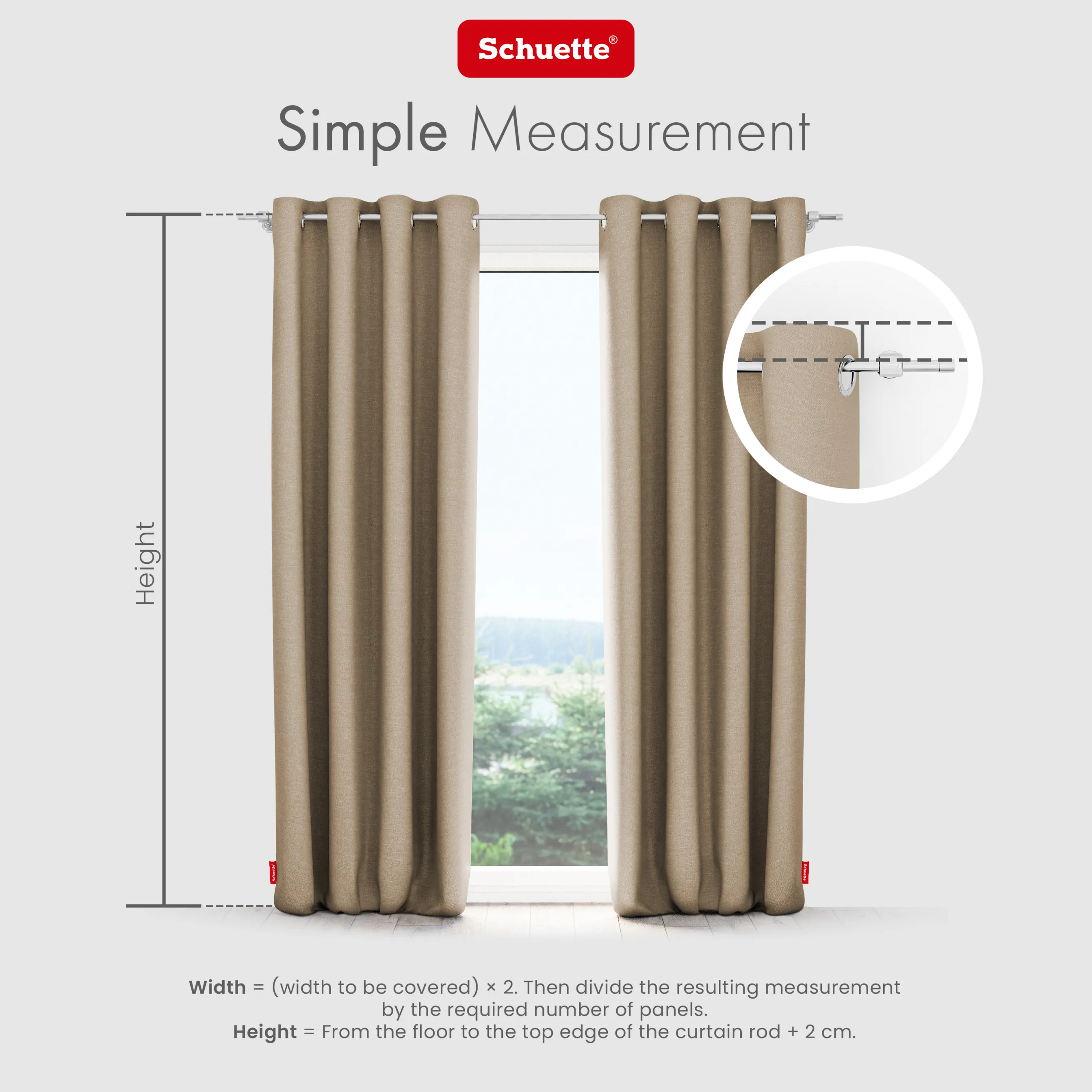 Schuette® Verdunkelungs-Vorhang Gardine mit Ösen nach Maß ● Century Black Kollektion: Safari Trail (Beige) ● 1 Stück ● Knitterfrei Pflegeleicht Thermo Blickdicht & stark Abdunkelnd