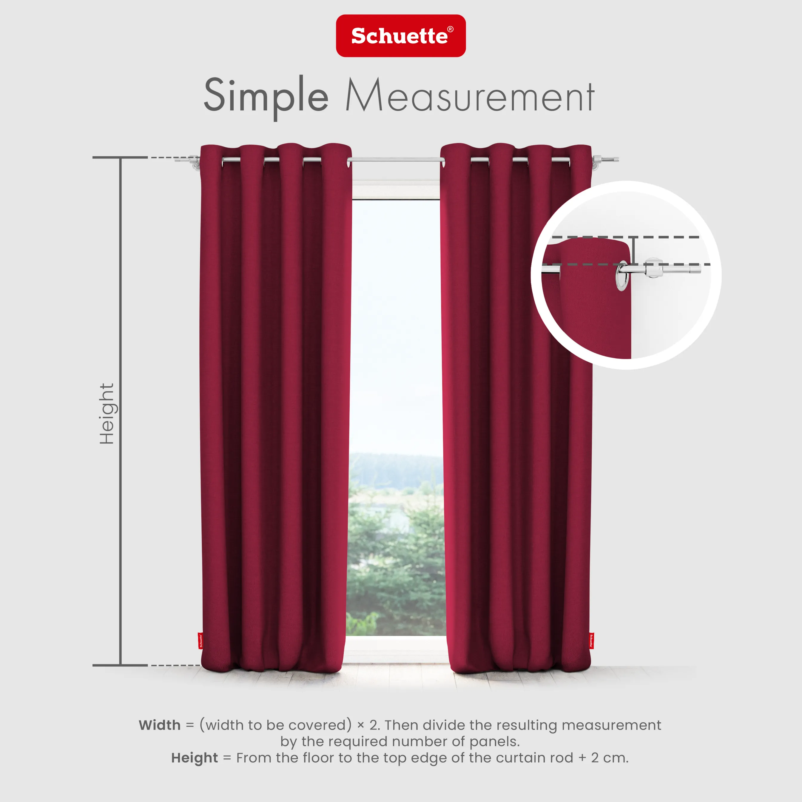 Schuette® Verdunkelungs-Vorhang Gardine mit Ösen nach Maß ● Century Black Kollektion: Fire Dance (Rot) ● 1 Stück ● Knitterfrei Pflegeleicht Thermo Blickdicht & stark Abdunkelnd