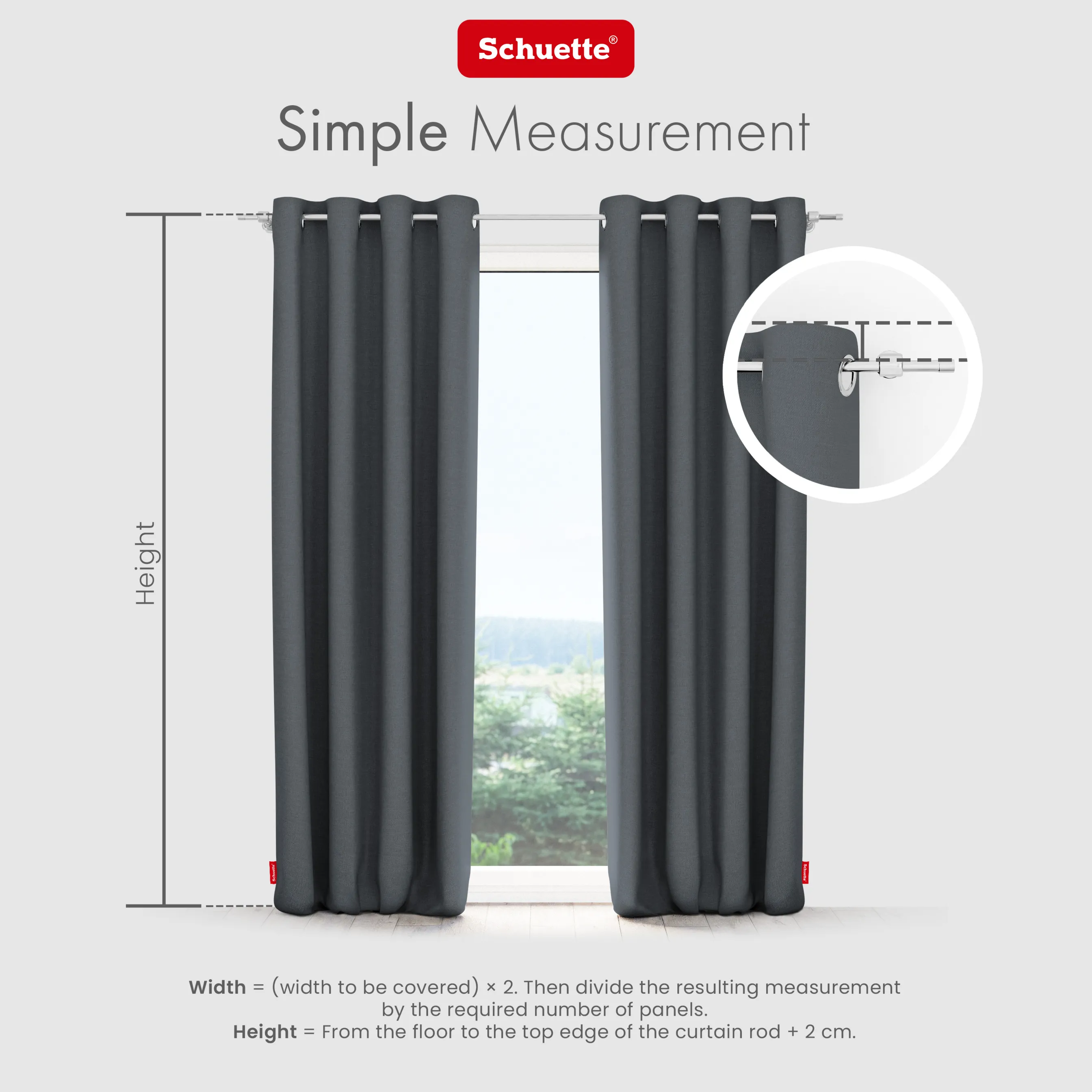 Schuette® Verdunkelungs-Vorhang Gardine mit Ösen nach Maß ● Century Black Kollektion: Shadow Touch (Grau) ● 1 Stück ● Knitterfrei Pflegeleicht Thermo Blickdicht & stark Abdunkelnd