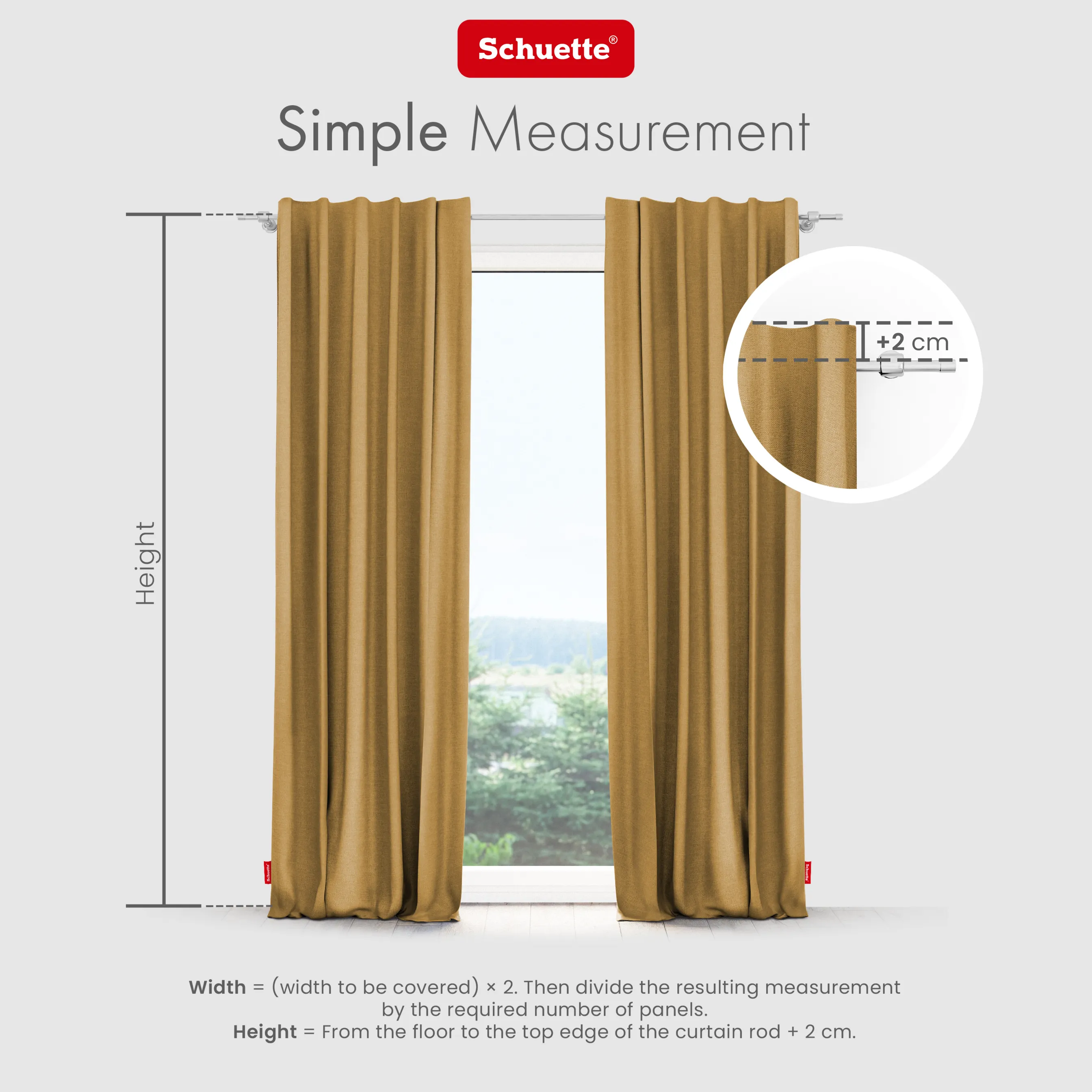 Schuette® Verdunkelungs-Vorhang Gardine mit Tunnelband nach Maß ● Century Black Kollektion: Tuscan sun (Beige) ● 1 Stück ● Knitterfrei Pflegeleicht Thermo Blickdicht & stark Abdunkelnd