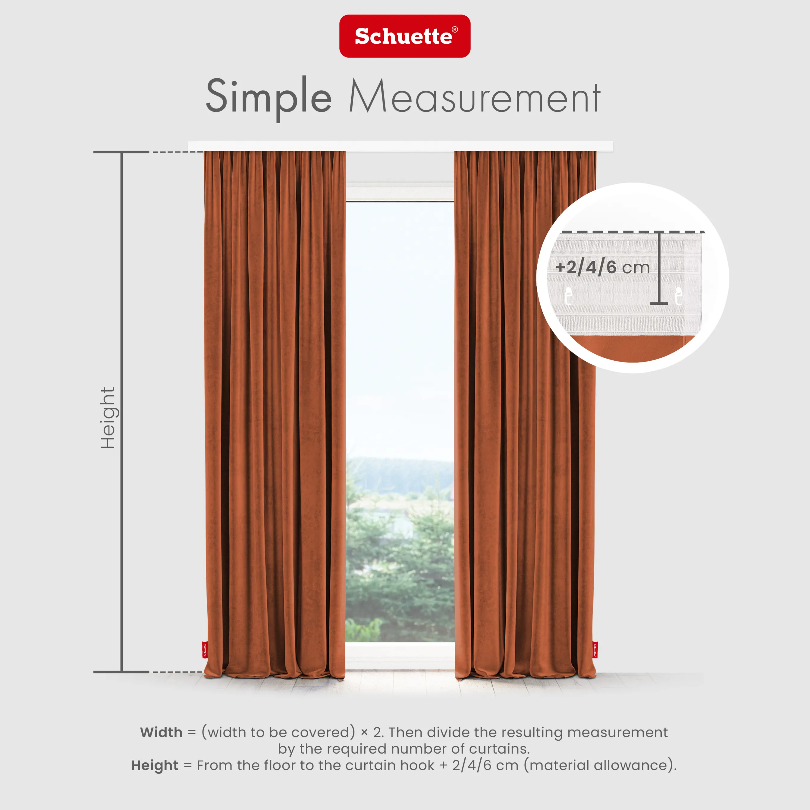 Schuette® Verdunkelungs-Vorhang Gardine mit Tunnelband nach Maß ● Millenium Velvet Kollektion: Marmalade (Orange) ● 1 Stück ● Knitterfrei Pflegeleicht Thermo Blickdicht & stark Abdunkelnd