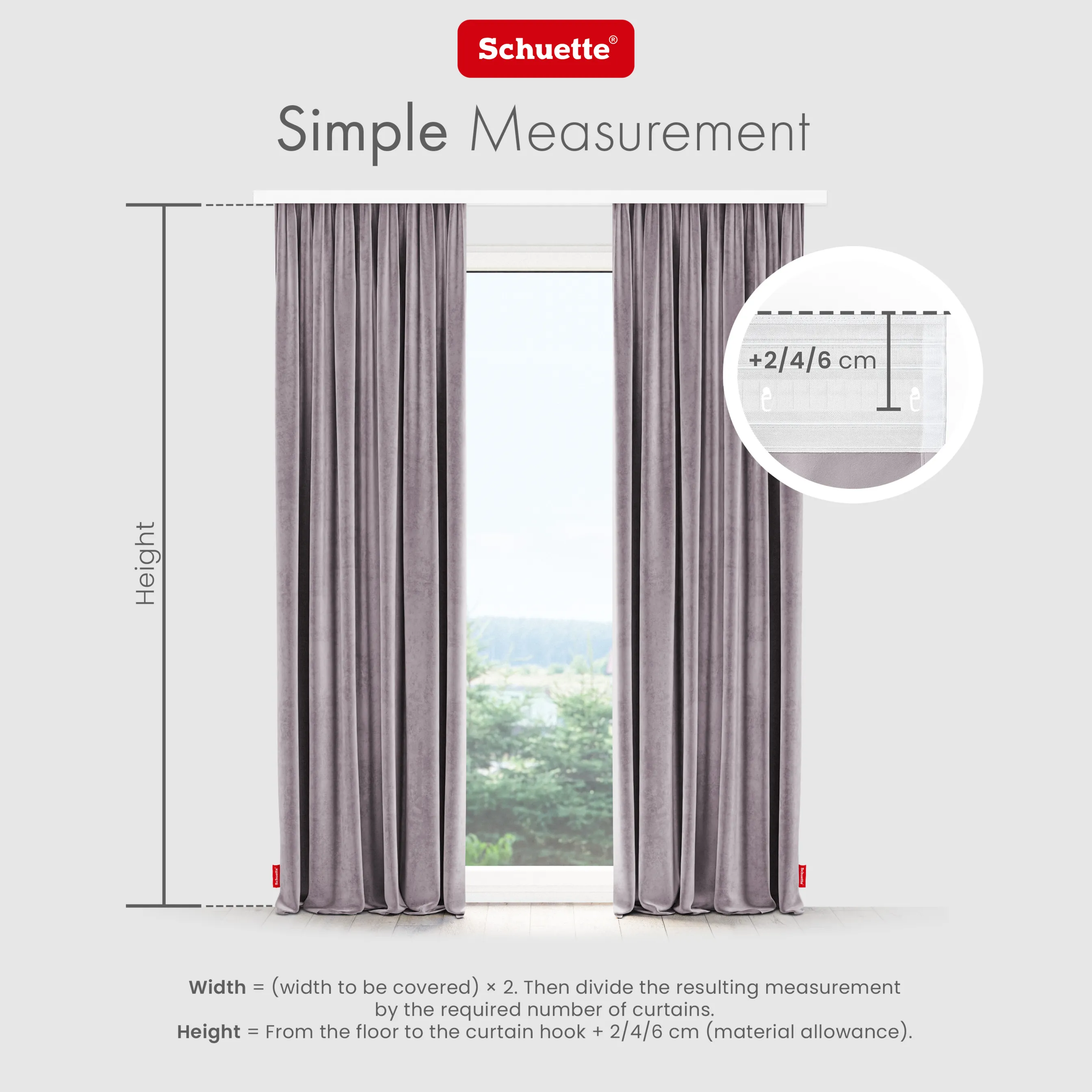 Schuette® Verdunkelungs-Vorhang Gardine mit Tunnelband nach Maß ● Millenium Velvet Kollektion: Purple Grape (Lila) ● 1 Stück ● Knitterfrei Pflegeleicht Thermo Blickdicht & stark Abdunkelnd