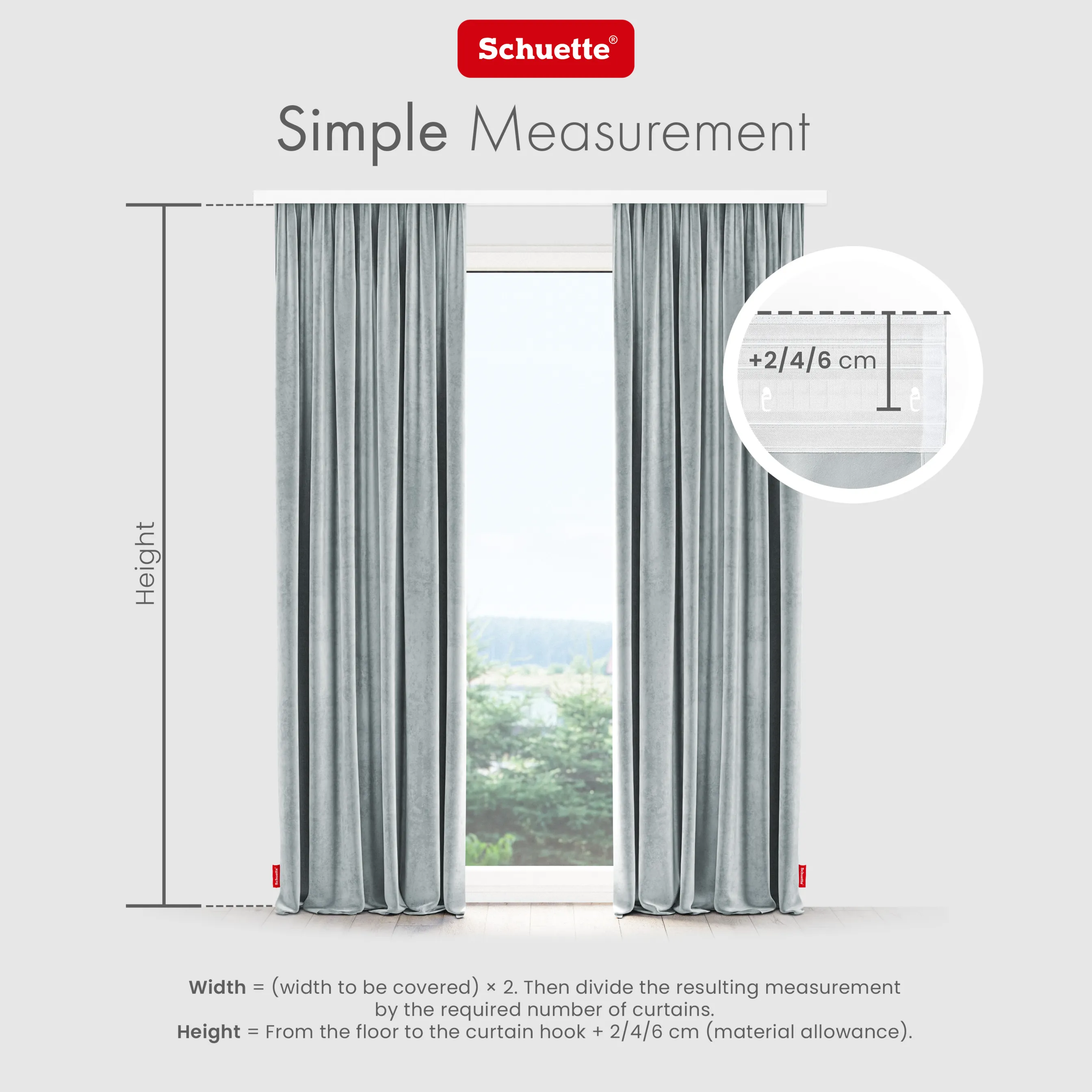 Schuette® Verdunkelungs-Vorhang Gardine mit Tunnelband nach Maß ● Millenium Velvet Kollektion: Koala Shade (Grau) ● 1 Stück ● Knitterfrei Pflegeleicht Thermo Blickdicht & stark Abdunkelnd