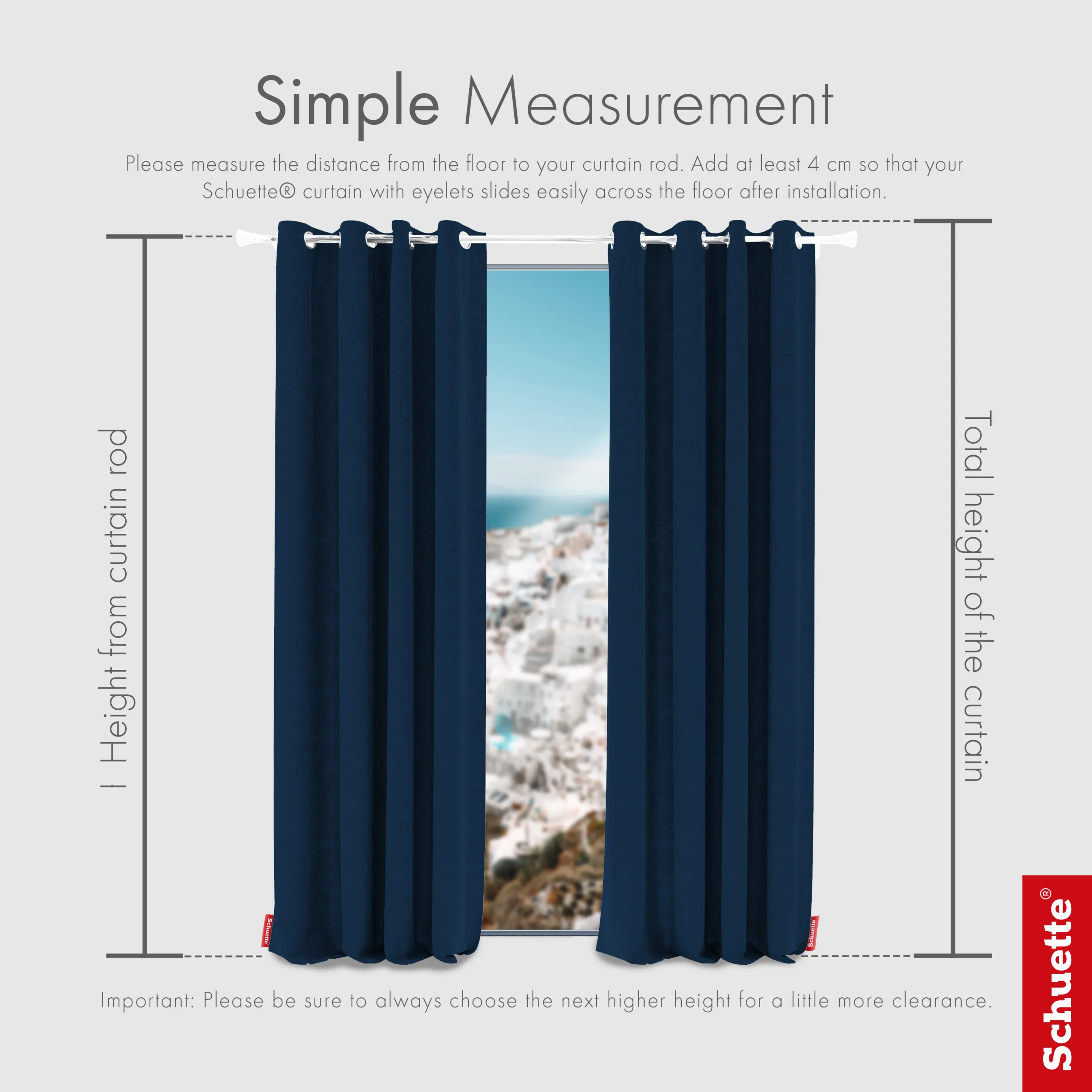Schuette® Verdunkelungs-Vorhang Gardine mit Ösen nach Maß ● Millenium Velvet Kollektion: Royal Blue (Blau) ● 1 Stück ● Knitterfrei Pflegeleicht Thermo Blickdicht & stark Abdunkelnd