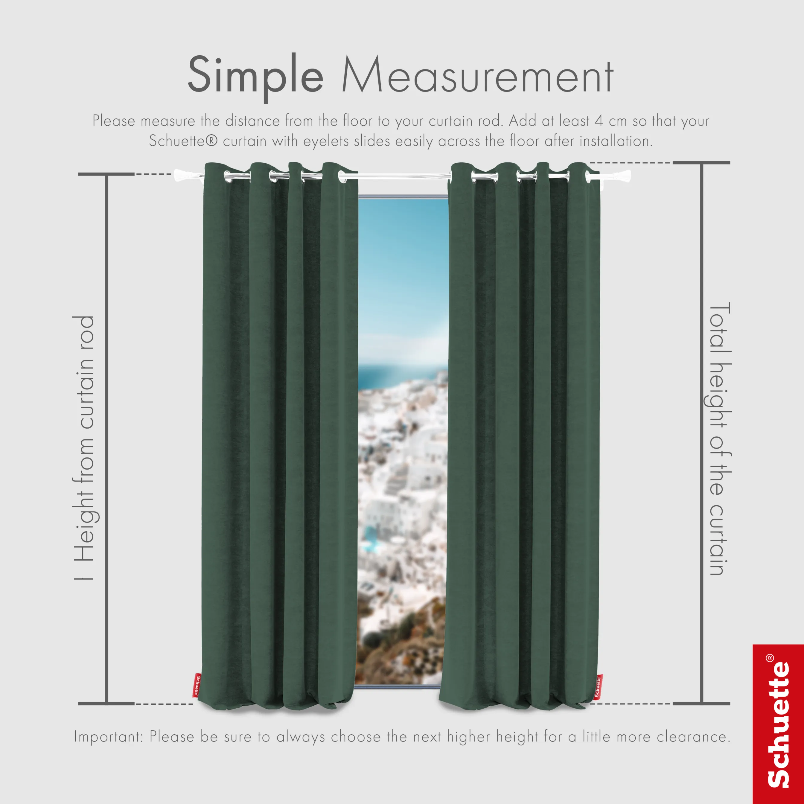 Schuette® Verdunkelungs-Vorhang Gardine mit Ösen nach Maß ● Millenium Velvet Kollektion: Isle of Pines (Dunkelgrün) ● 1 Stück ● Knitterfrei Pflegeleicht Thermo Blickdicht & stark Abdunkelnd