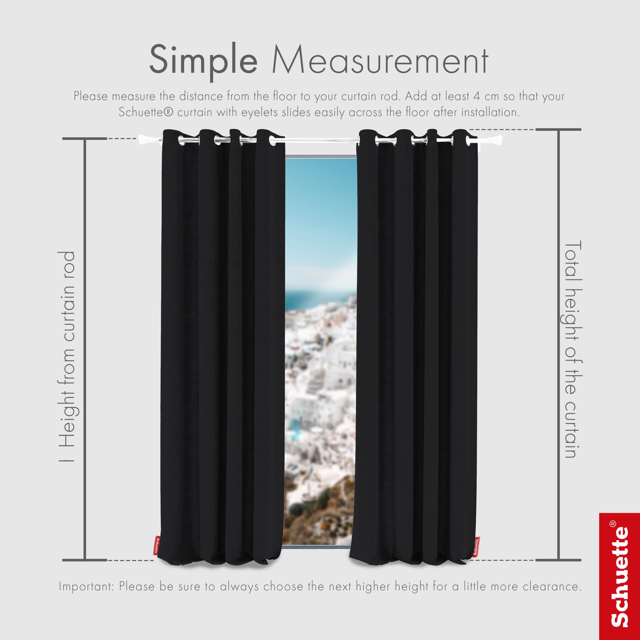Schuette® Blackout Curtain with Eyelets ● Millenium Velvet Collection: Black Swan (Black) ● 1 piece ● Crease-resistant Easy-care Thermo Opaque & heavily darkening