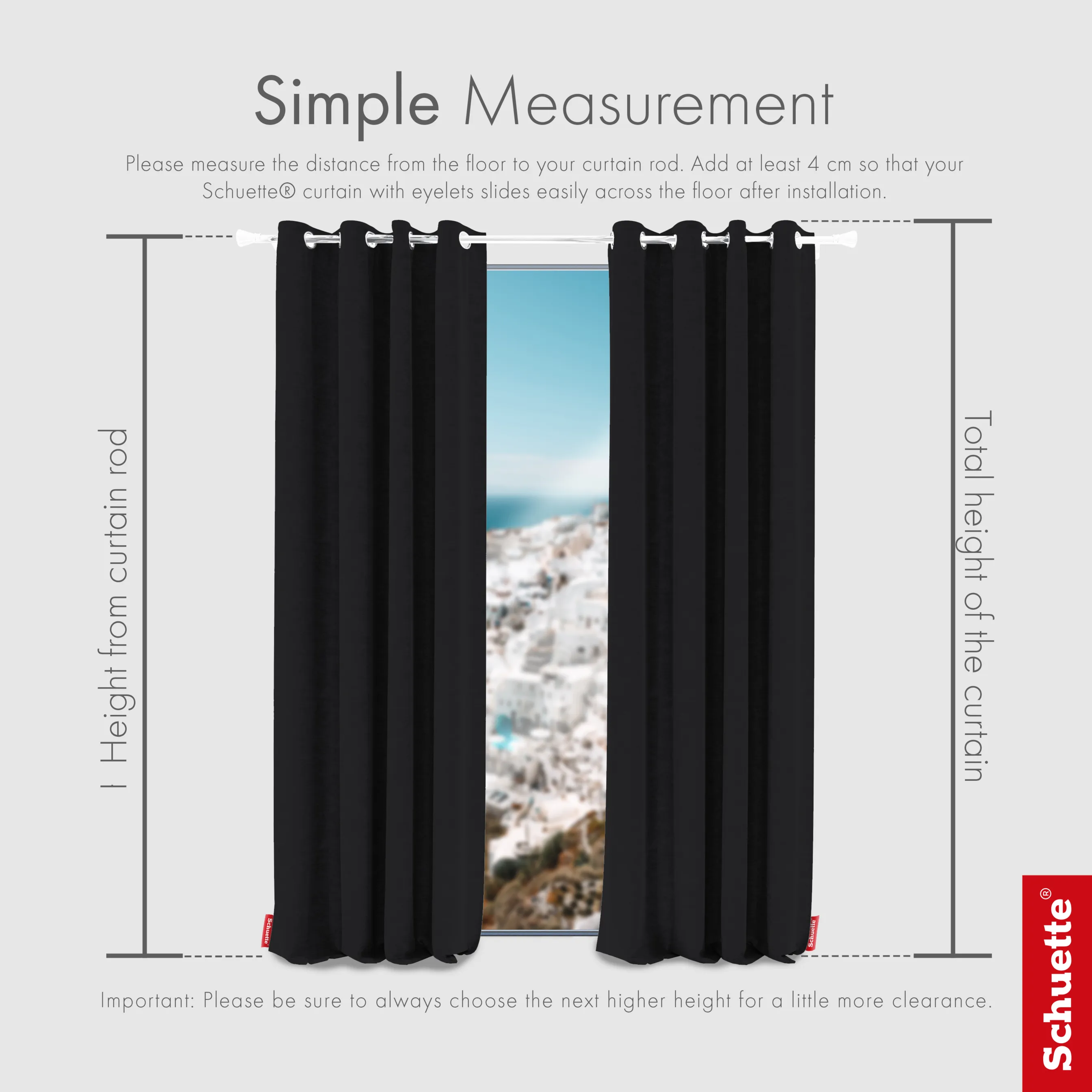Schuette® Verdunkelungs-Vorhang Gardine mit Ösen nach Maß ● Millenium Velvet Kollektion: Black Swan (Schwarz) ● 1 Stück ● Knitterfrei Pflegeleicht Thermo Blickdicht & stark Abdunkelnd