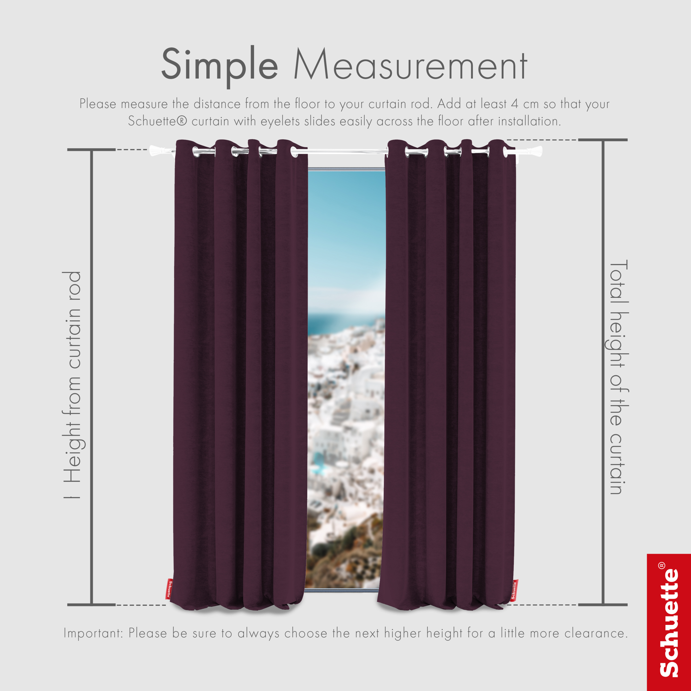 Schuette® Verdunkelungs-Vorhang Gardine mit Ösen nach Maß ● Millenium Velvet Kollektion: Plum (Purple) ● 1 Stück ● Knitterfrei Pflegeleicht Thermo Blickdicht & stark Abdunkelnd