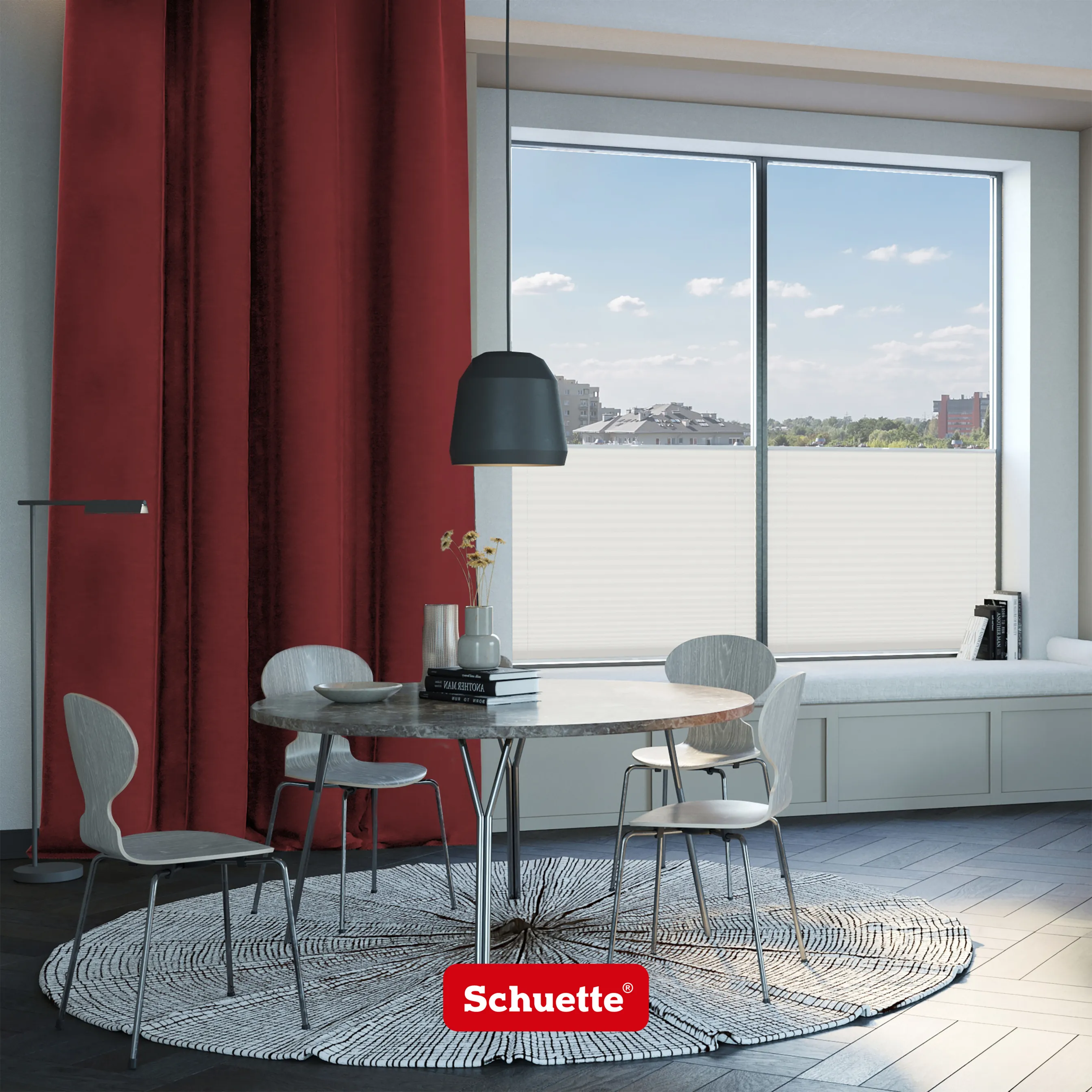 Schuette® Verdunkelungs-Vorhang Gardine mit Ösen nach Maß ● Millenium Velvet Kollektion: Carmine (Rot) ● 1 Stück ● Knitterfrei Pflegeleicht Thermo Blickdicht & stark Abdunkelnd