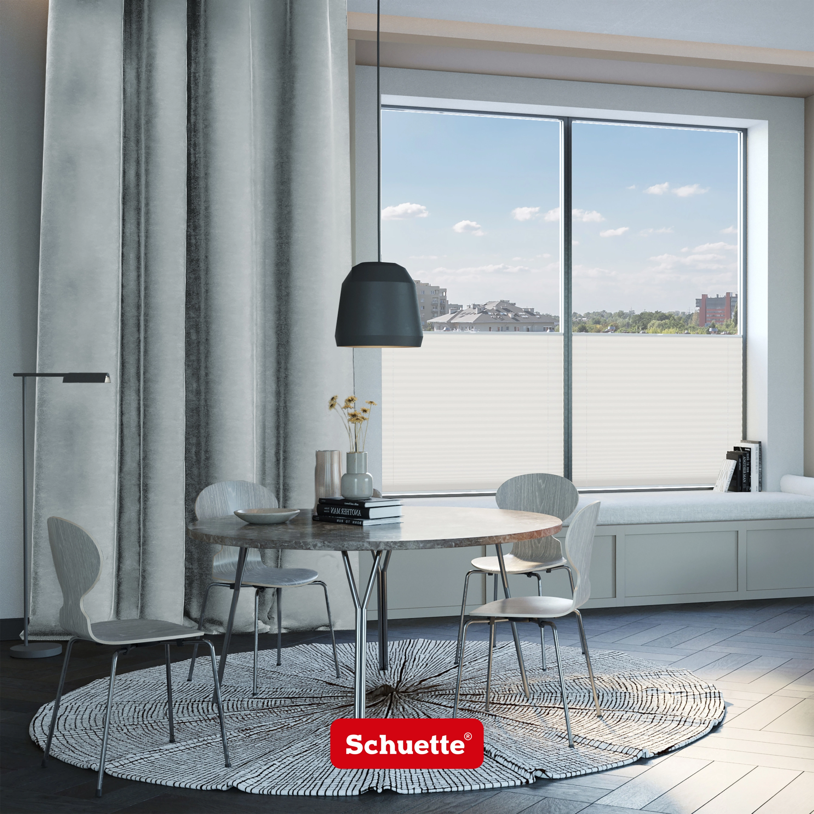 Schuette® Blackout Curtain with Eyelets ● Millenium Velvet Collection: Koala Shade (Grey) ● 1 piece ● Crease-resistant Easy-care Thermo Opaque & heavily darkening