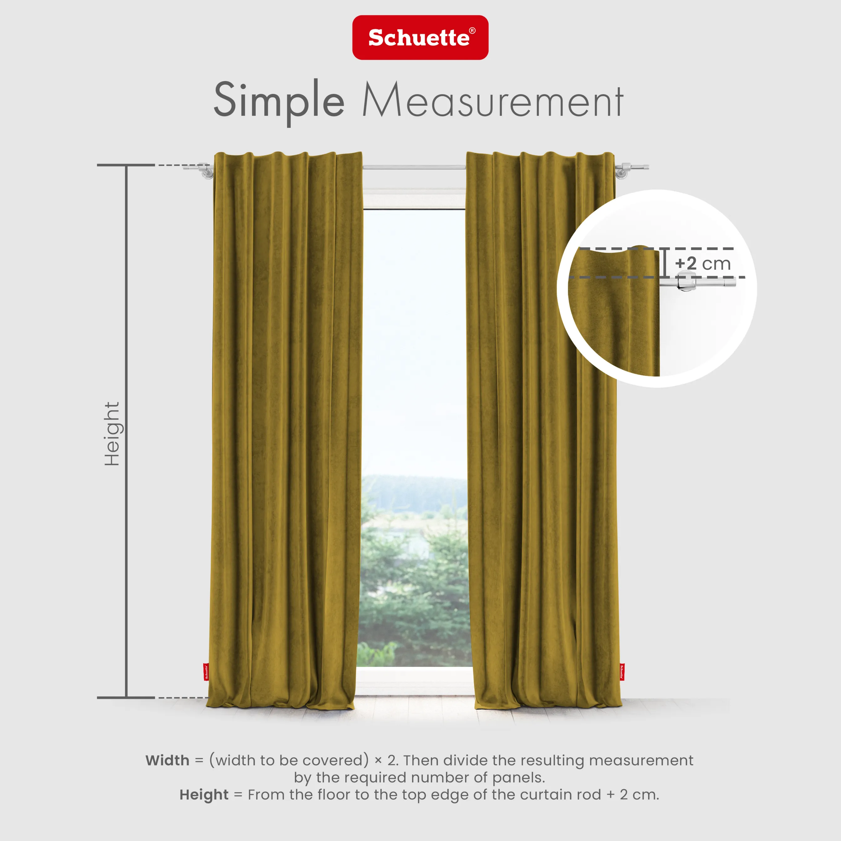 Schuette® Verdunkelungs-Vorhang Gardine mit Tunnelband nach Maß ● Millenium Velvet Kollektion: Butterscotch (Gelb) ● 1 Stück ● Knitterfrei Pflegeleicht Thermo Blickdicht & stark Abdunkelnd