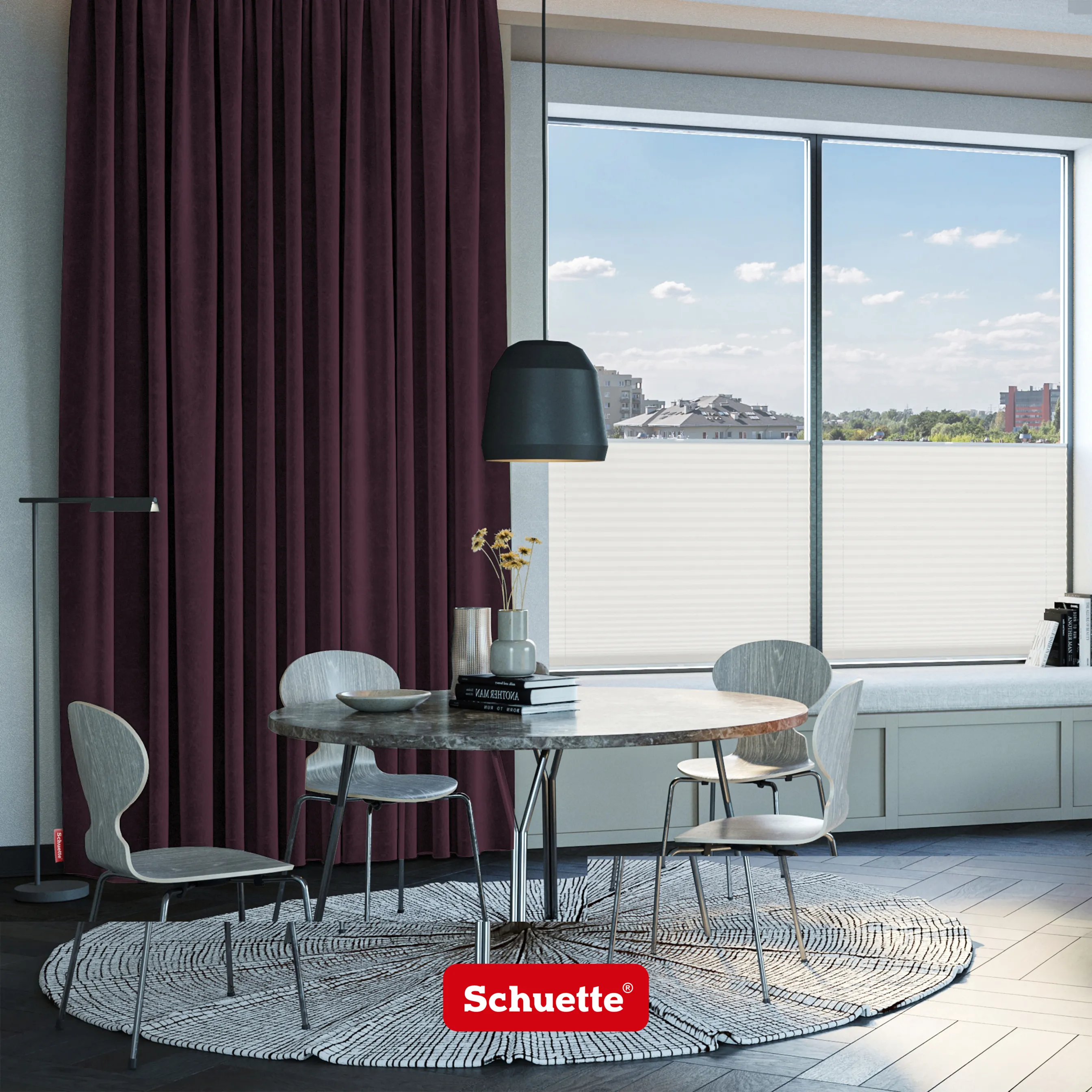 Schuette® Verdunkelungs-Vorhang Gardine mit Tunnelband nach Maß ● Millenium Velvet Kollektion: Plum (Purple) ● 1 Stück ● Knitterfrei Pflegeleicht Thermo Blickdicht & stark Abdunkelnd