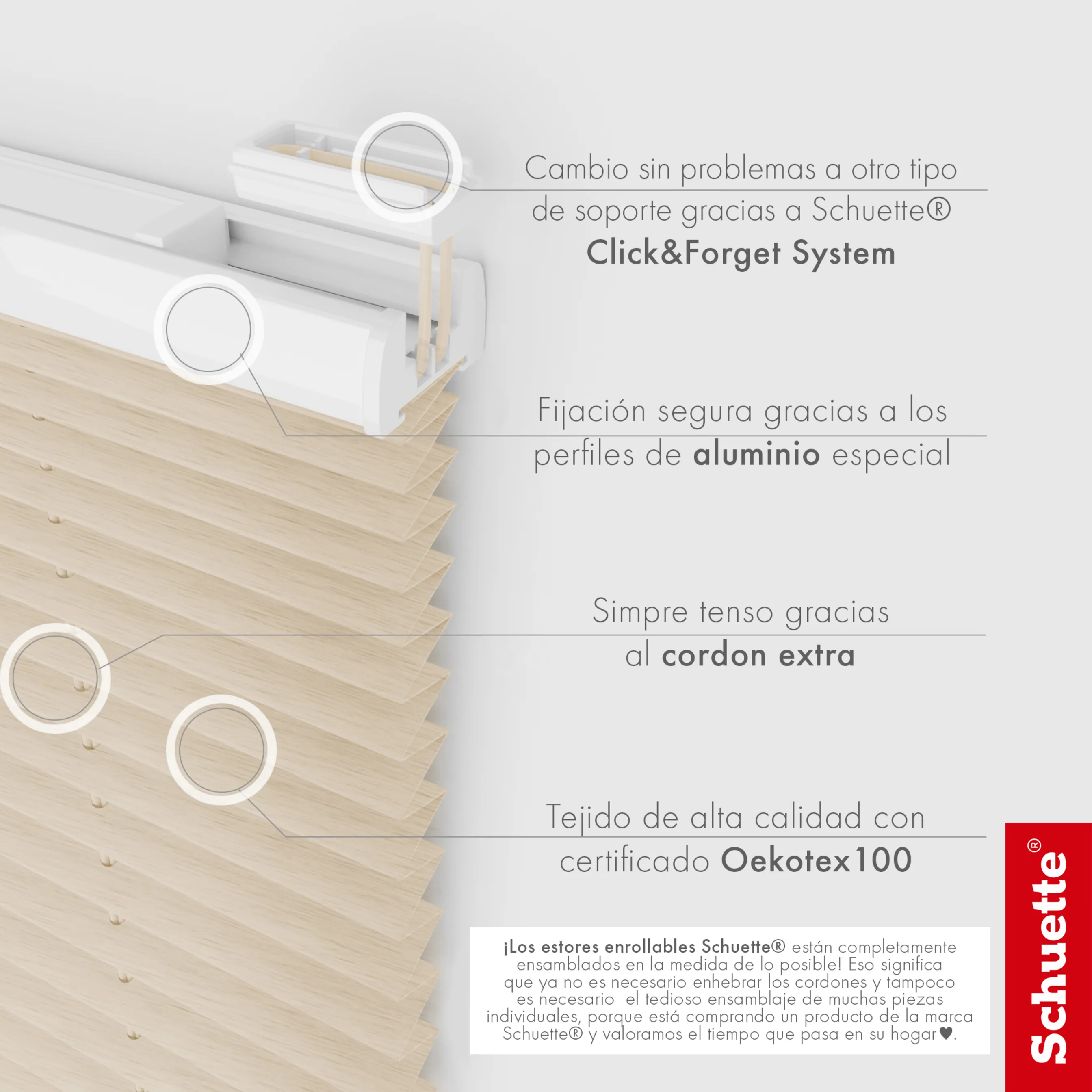Schuette® Plissee mit Bohren nach Maß • Suprafix "Double 2in1" Schraub- & Klemmhalter • Dolomite Kollektion: Wet Stand (Beige) • Profilfarbe: Weiß