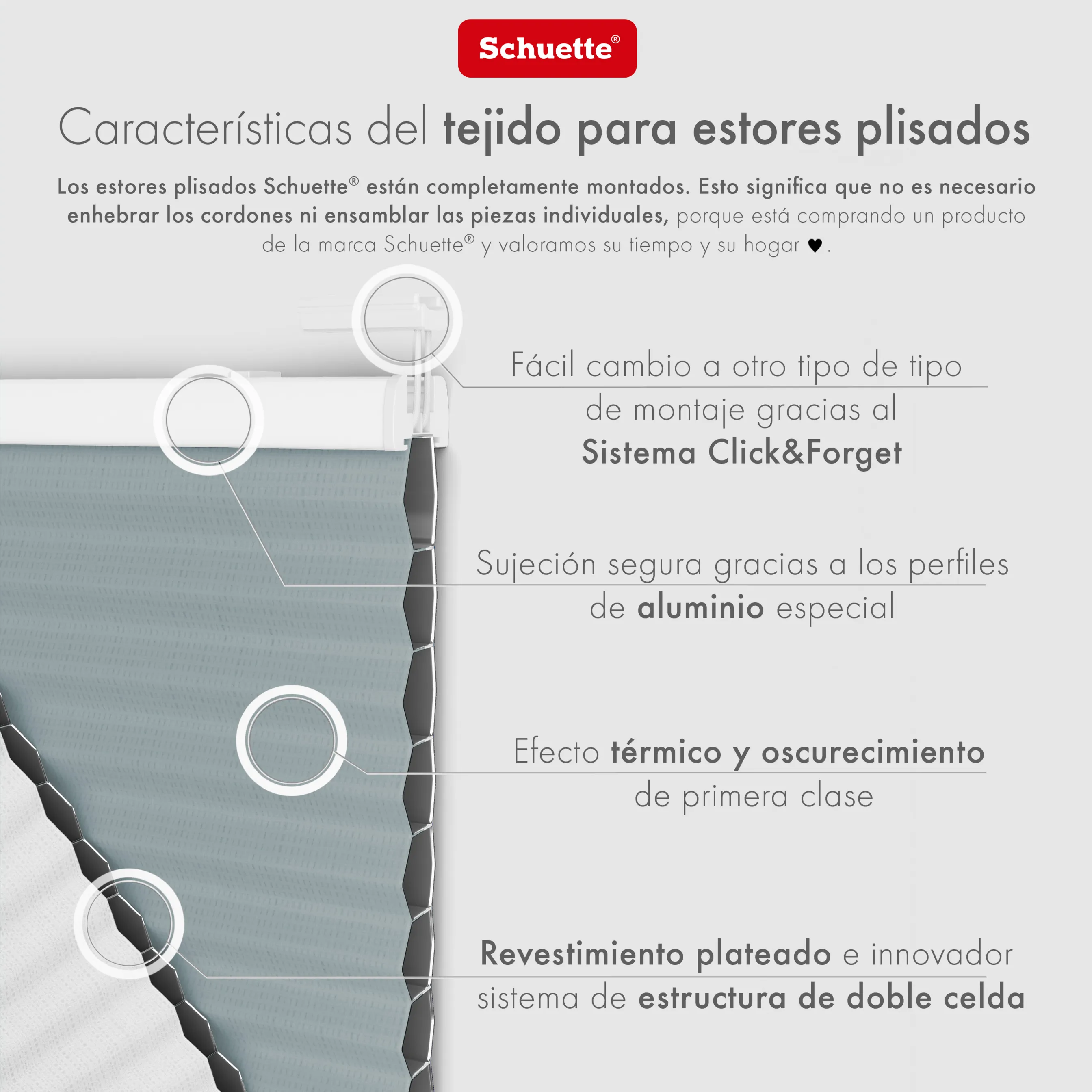 Schuette® Dachfenster Wabenplissee nach Maß • Honey Kollektion: Cloud Nine (Pastellblau) • Profilfarbe: Braun