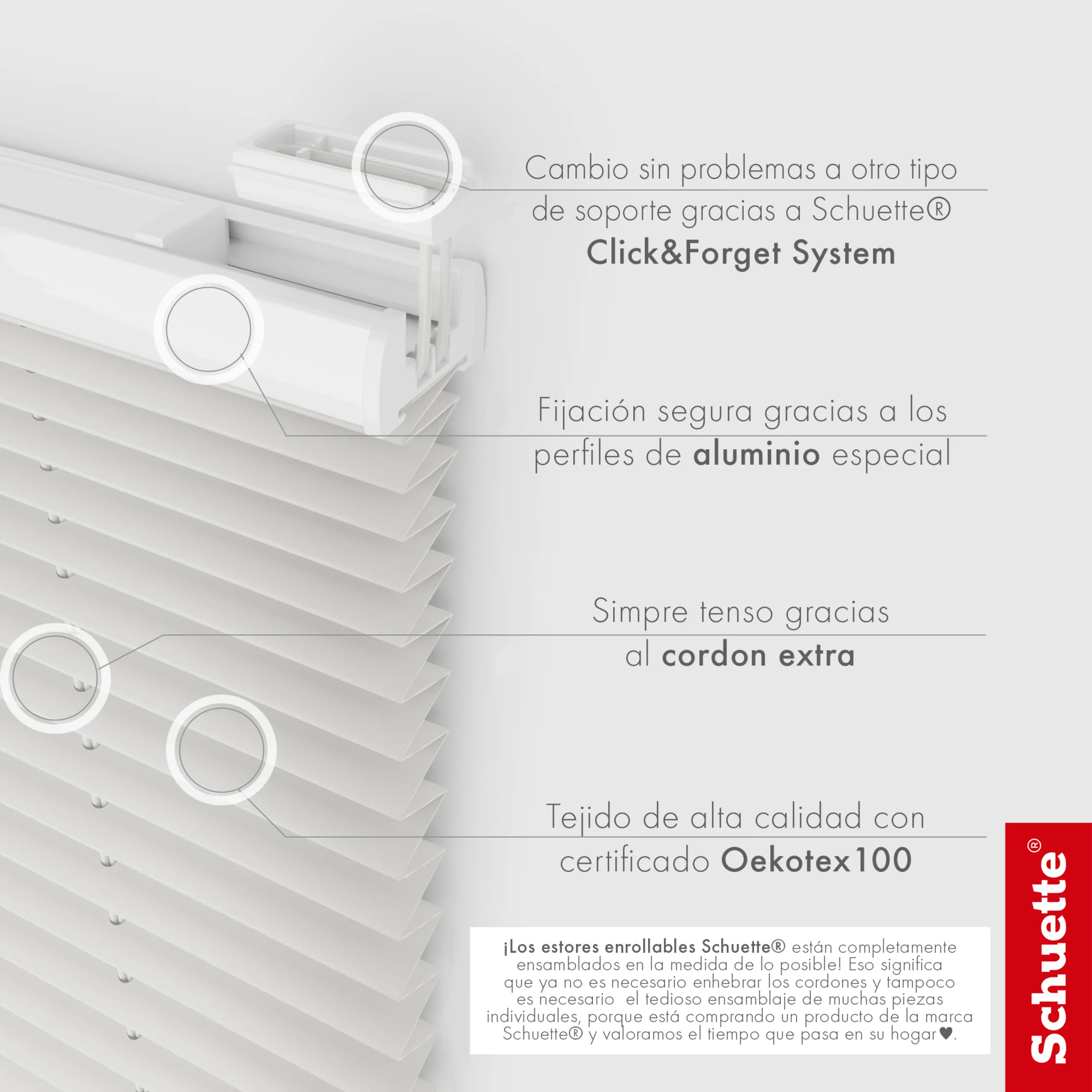 Schuette® Plissee mit Bohren nach Maß • Suprafix "Double 2in1" Schraub- & Klemmhalter • Premium Kollektion: A Way Home (Silber) • Profilfarbe: Weiß