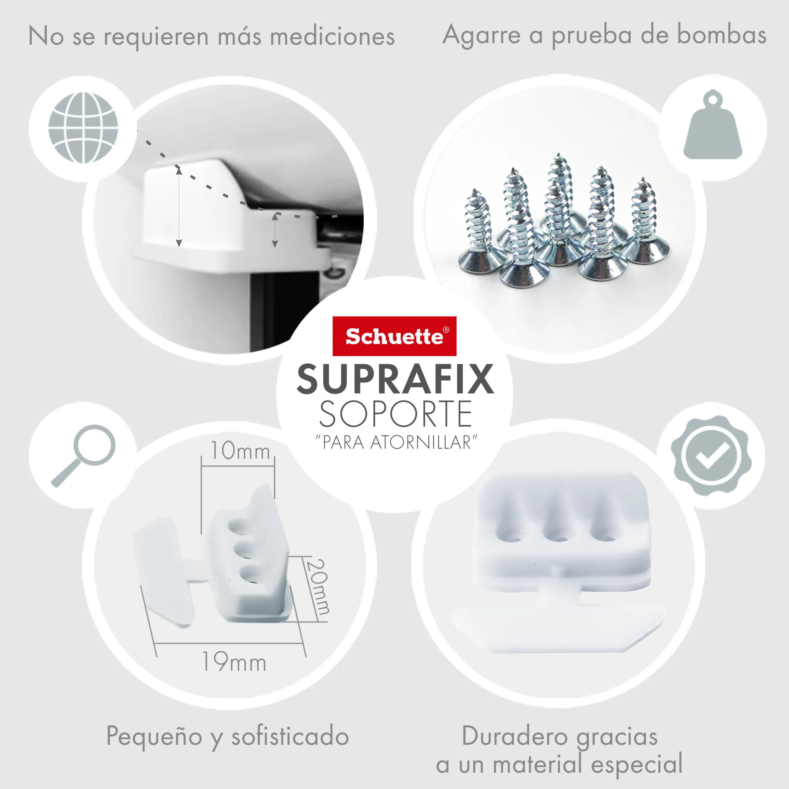 Schuette® Plissee mit Bohren nach Maß • Suprafix Halterungen “Mit Bohren” • Premium Kollektion: Silesian Coal (Schwarz) • Profilfarbe: Walnuss