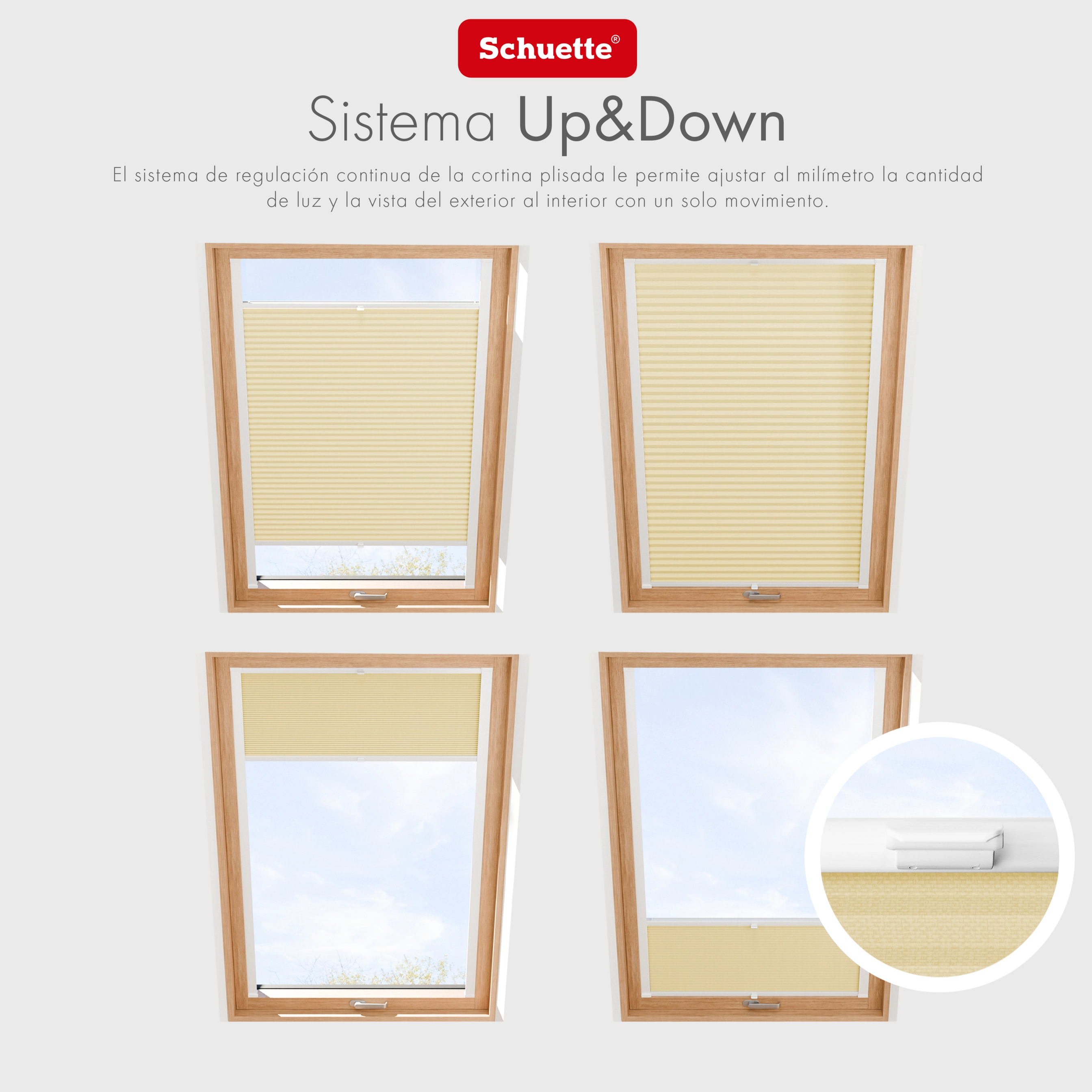 Schuette® Dachfenster Plissee nach Maß • Premium Kollektion: Sahara's Sand • Profilfarbe: Weiß