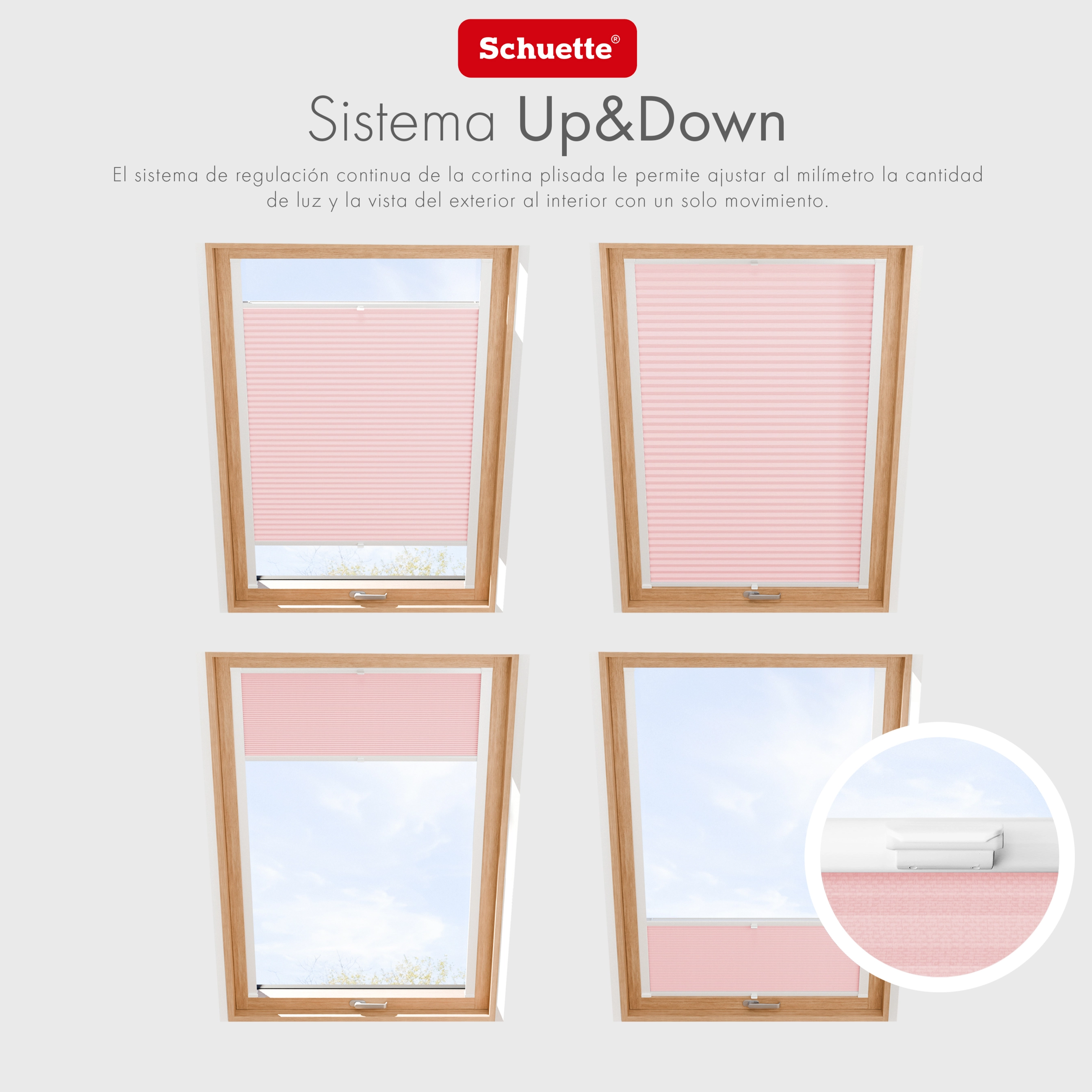Schuette® Dachfenster Plissee nach Maß • Premium Kollektion: Powdered Rose (Rosa) • Profilfarbe: Weiß