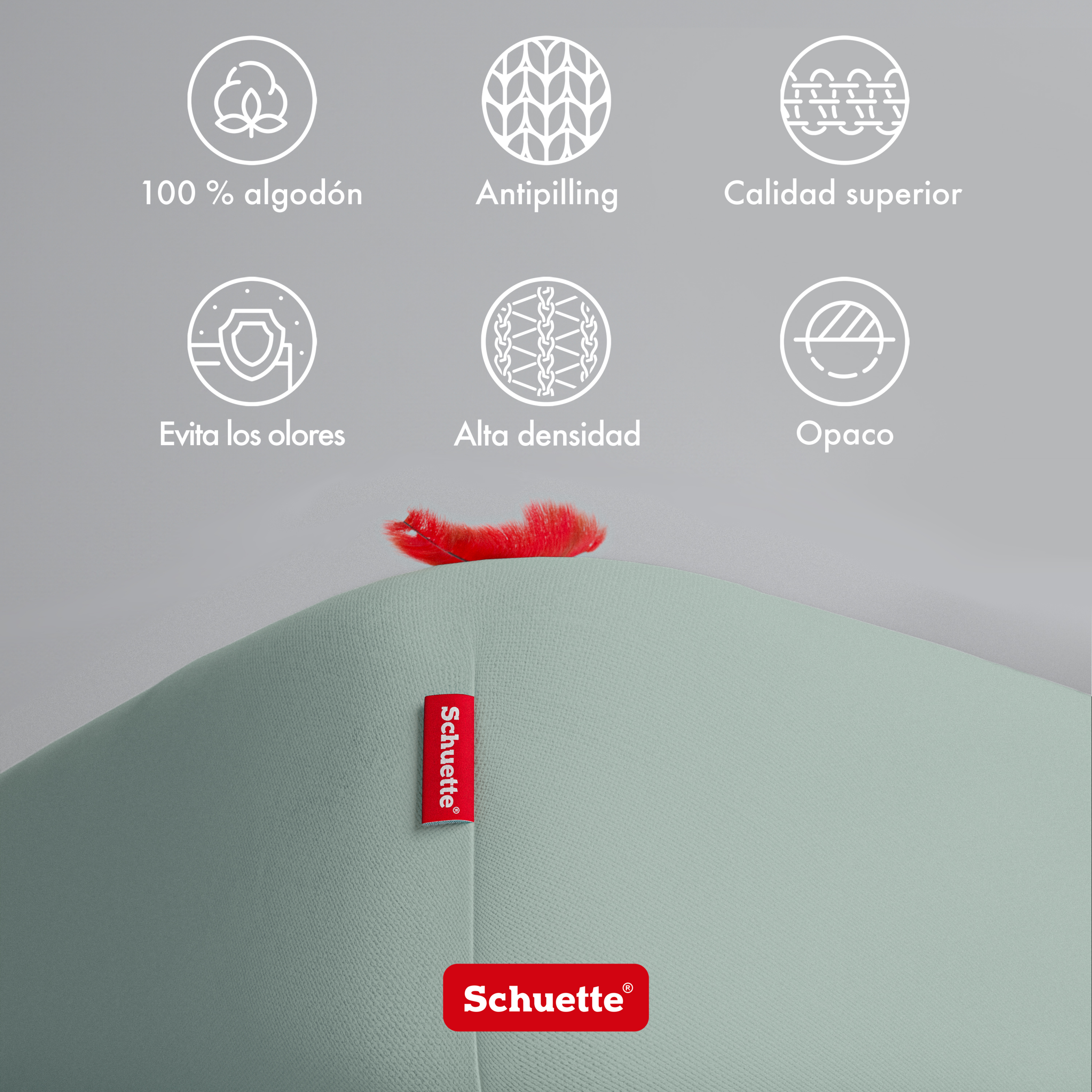 Schuette® Topper Spannbettlaken • 200 x 220 • Wow! Kollektion: Élysées Macarons (Grüngrau) • 100% Superfluff Baumwolle, Blickdicht, Faltenfrei • mit Rundumgummi • Matratzenhöhe bis 15 cm