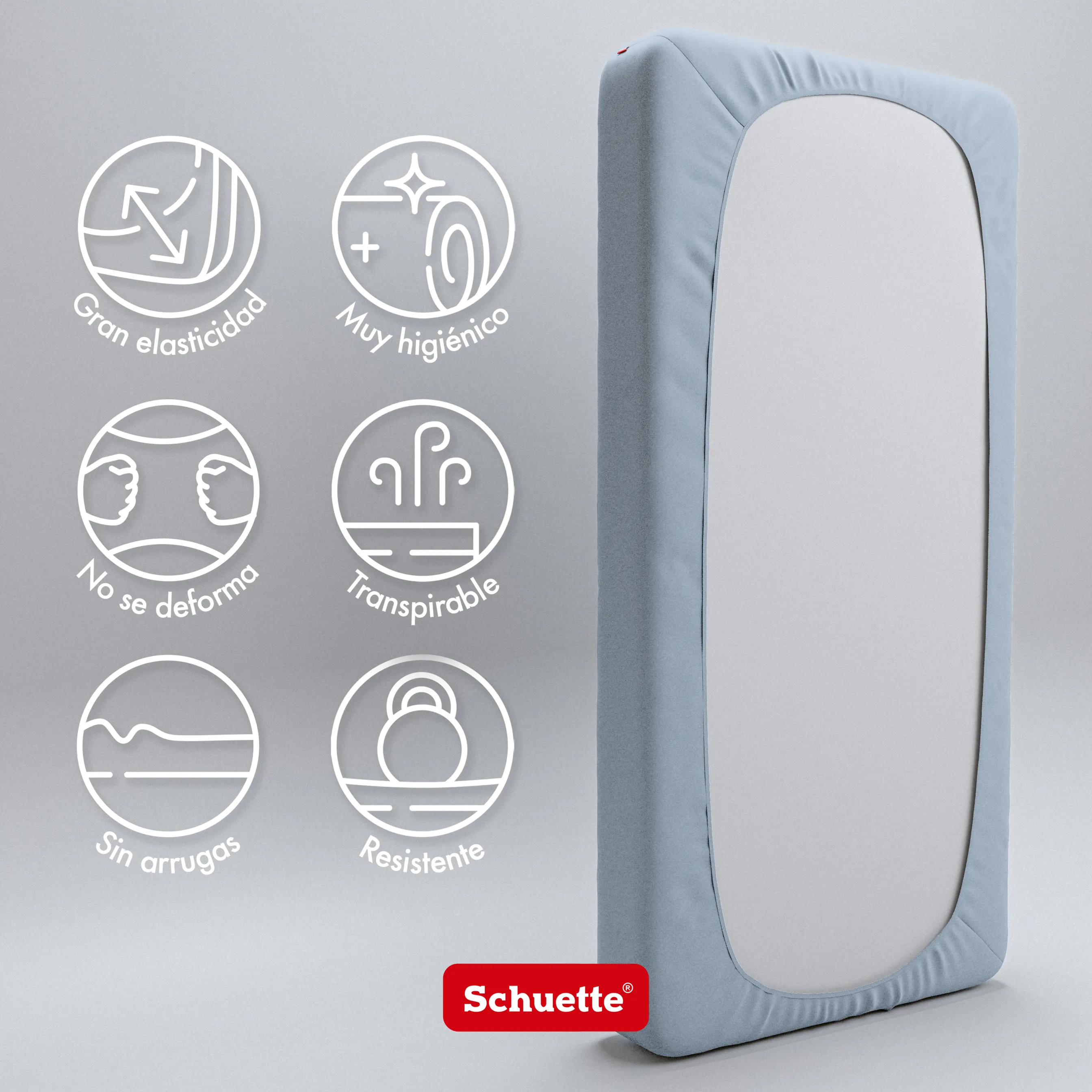 Schuette® Spannbettlaken • 180 x 200 • Wow! Kollektion: Blue It Away (Pastellblau) • 100% Superfluff Baumwolle, Blickdicht, Faltenfrei • mit Rundumgummi • Matratzenhöhe bis 25 cm