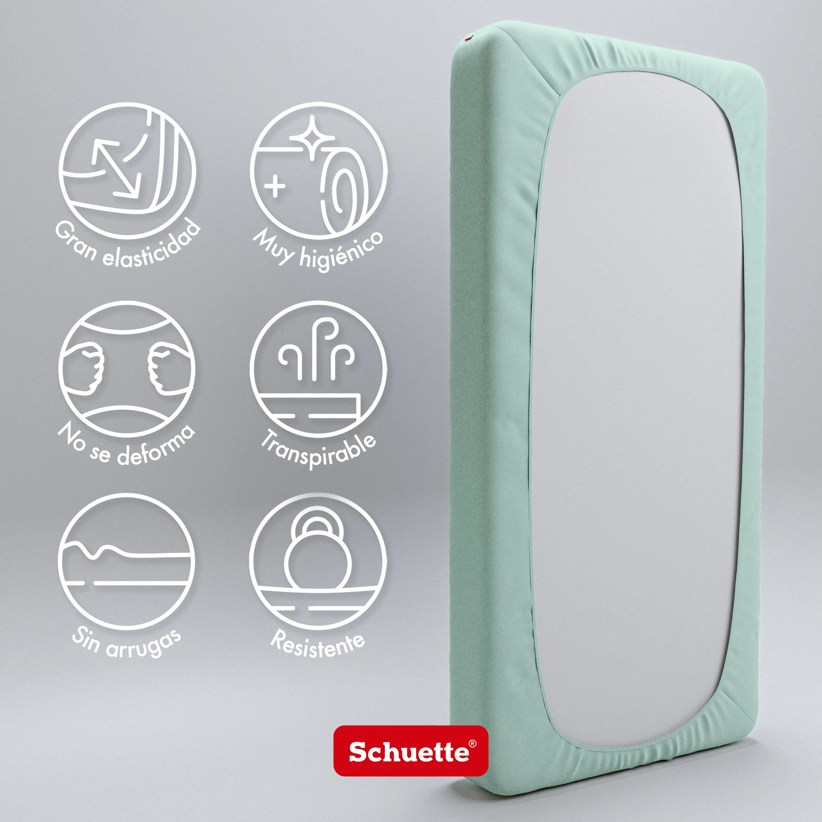 Schuette® Spannbettlaken • 180 x 200 • Wow! Kollektion: Icy Tiff (Pastelltürkis) • 100% Superfluff Baumwolle, Blickdicht, Faltenfrei • mit Rundumgummi • Matratzenhöhe bis 20 cm