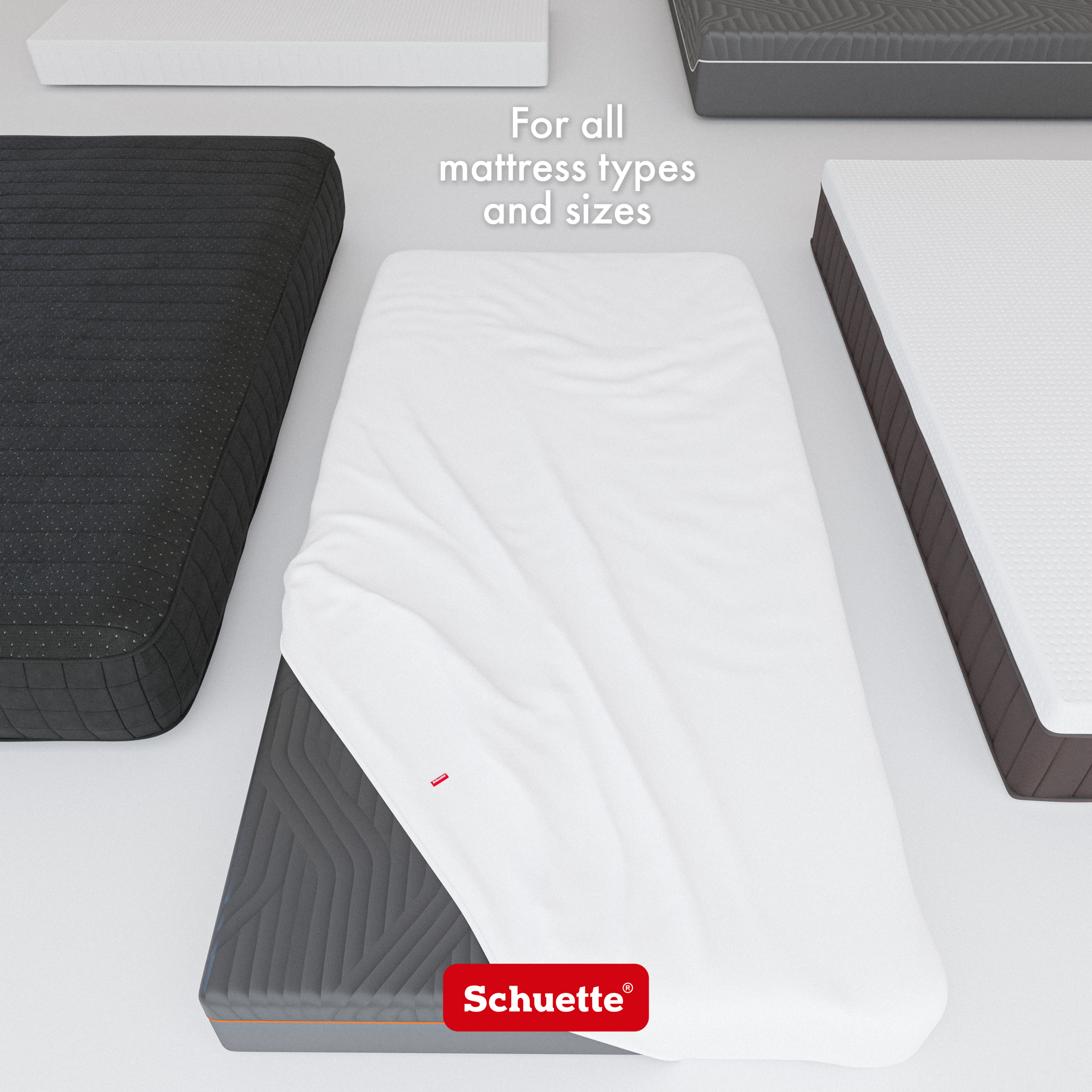Schuette® Spannbettlaken • 200 x 200 • Wow! Kollektion: Fluff White (Weiß) • 100% Superfluff Baumwolle, Blickdicht, Faltenfrei • mit Rundumgummi • Matratzenhöhe bis 25 cm