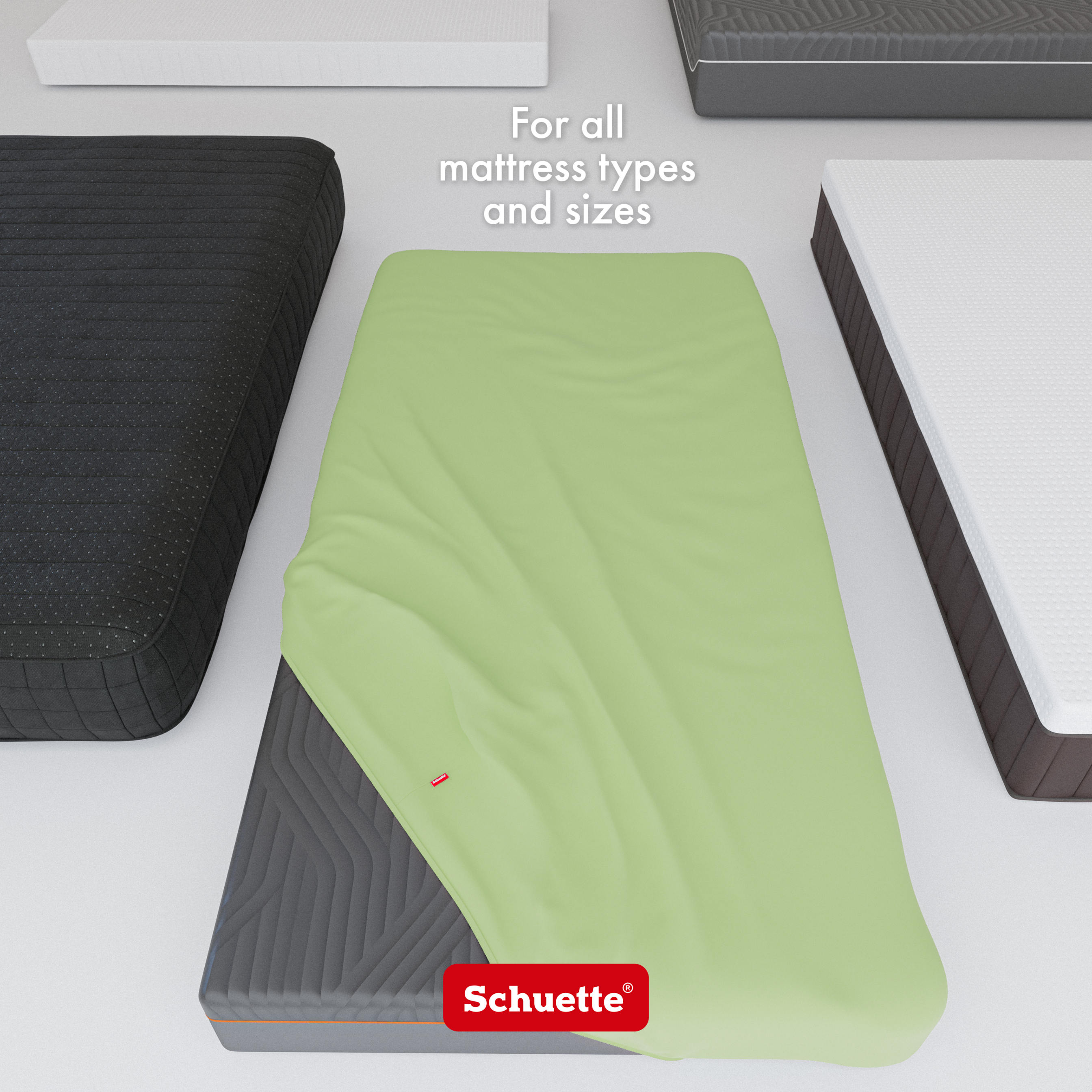 Schuette® Spannbettlaken • 90 x 200 • Wow! Kollektion: Lime Time (Hellgrün) • 100% Superfluff Baumwolle, Blickdicht, Faltenfrei • mit Rundumgummi • Matratzenhöhe bis 40 cm