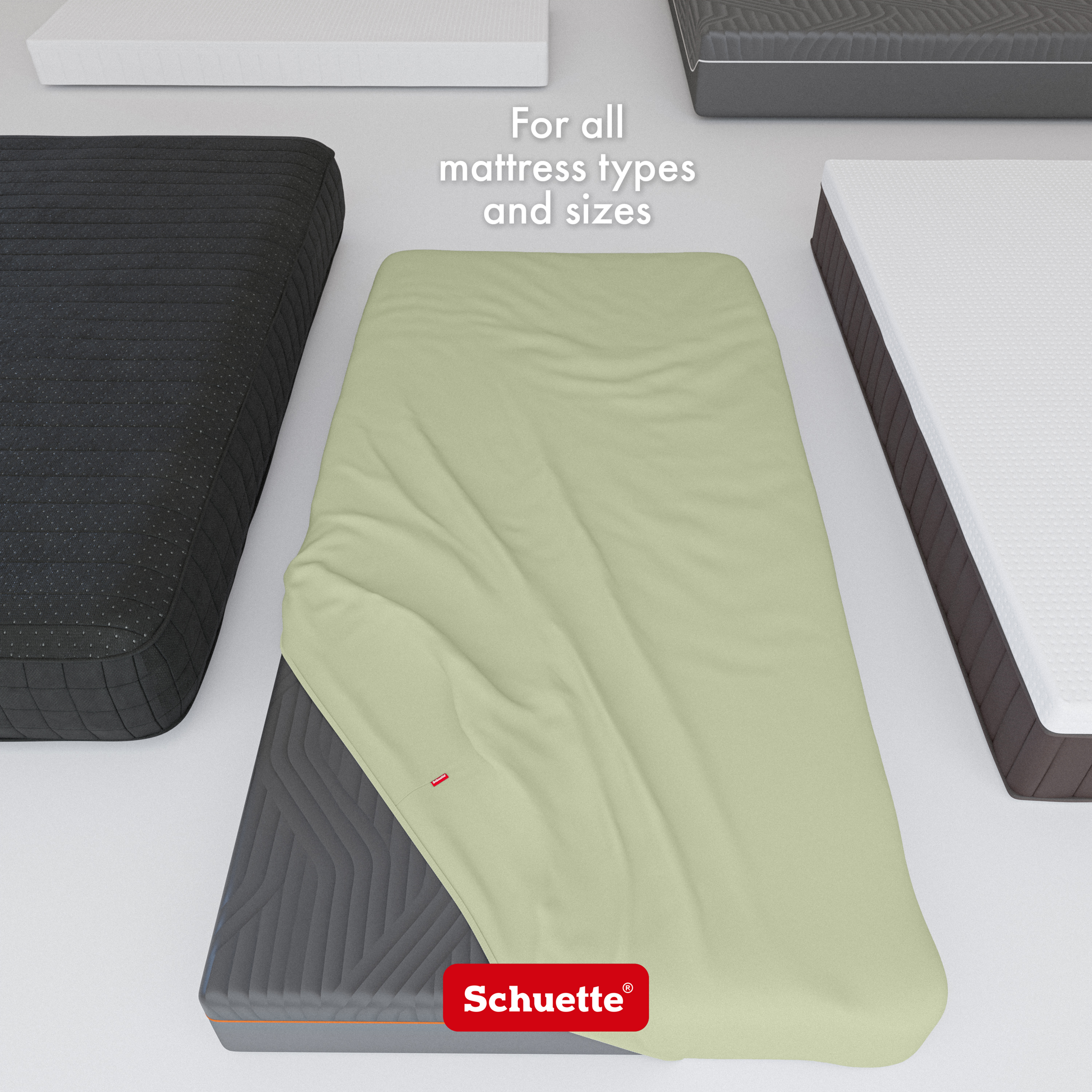Schuette® Spannbettlaken • 80 x 200 • Wow! Kollektion: Pistachio Scoop (Pastellgrün) • 100% Superfluff Baumwolle, Blickdicht, Faltenfrei • mit Rundumgummi • Matratzenhöhe bis 30 cm