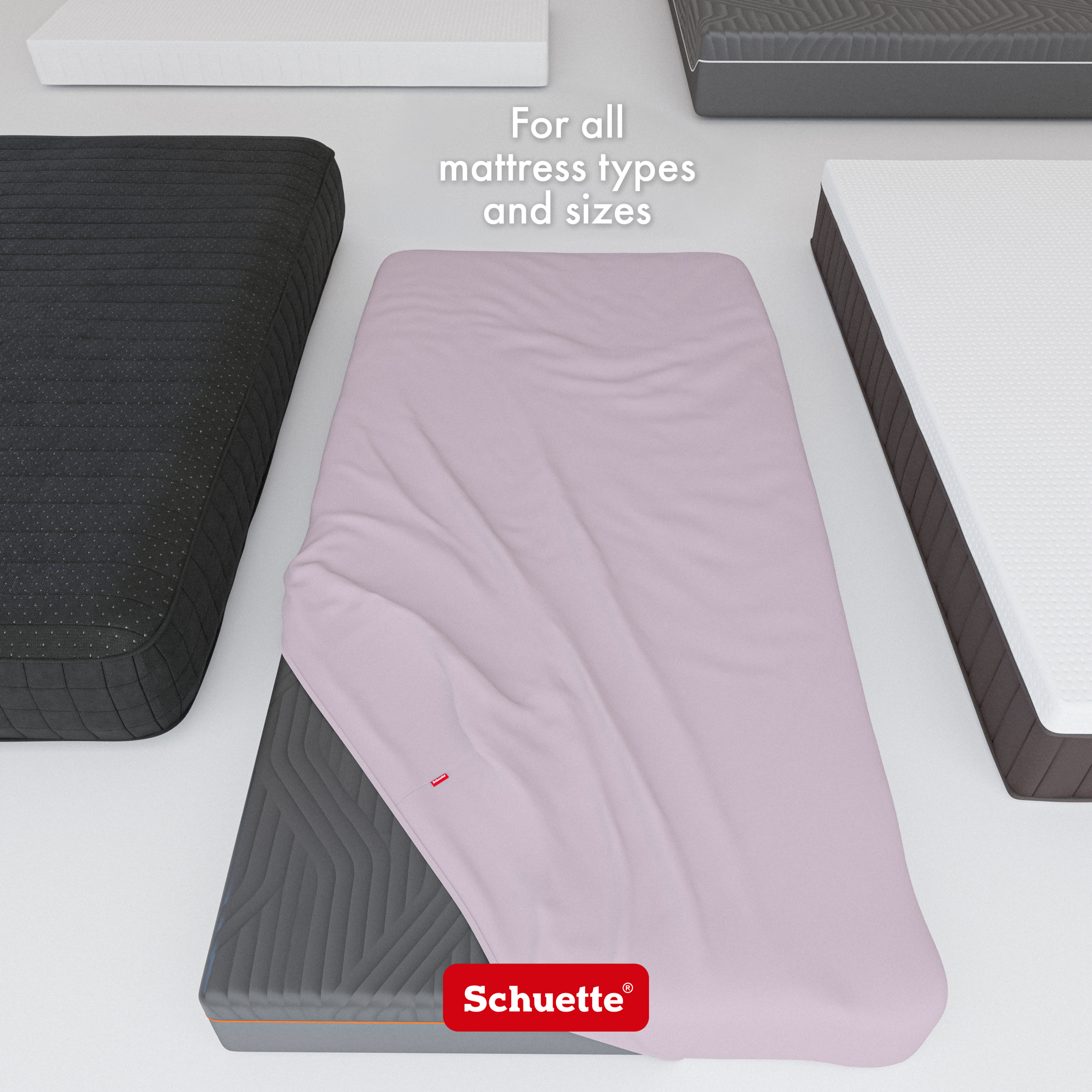 Schuette® Spannbettlaken • 100 x 200 • Wow! Kollektion: Lavender Haze (Pastelllila) • 100% Superfluff Baumwolle, Blickdicht, Faltenfrei • mit Rundumgummi • Matratzenhöhe bis 25 cm