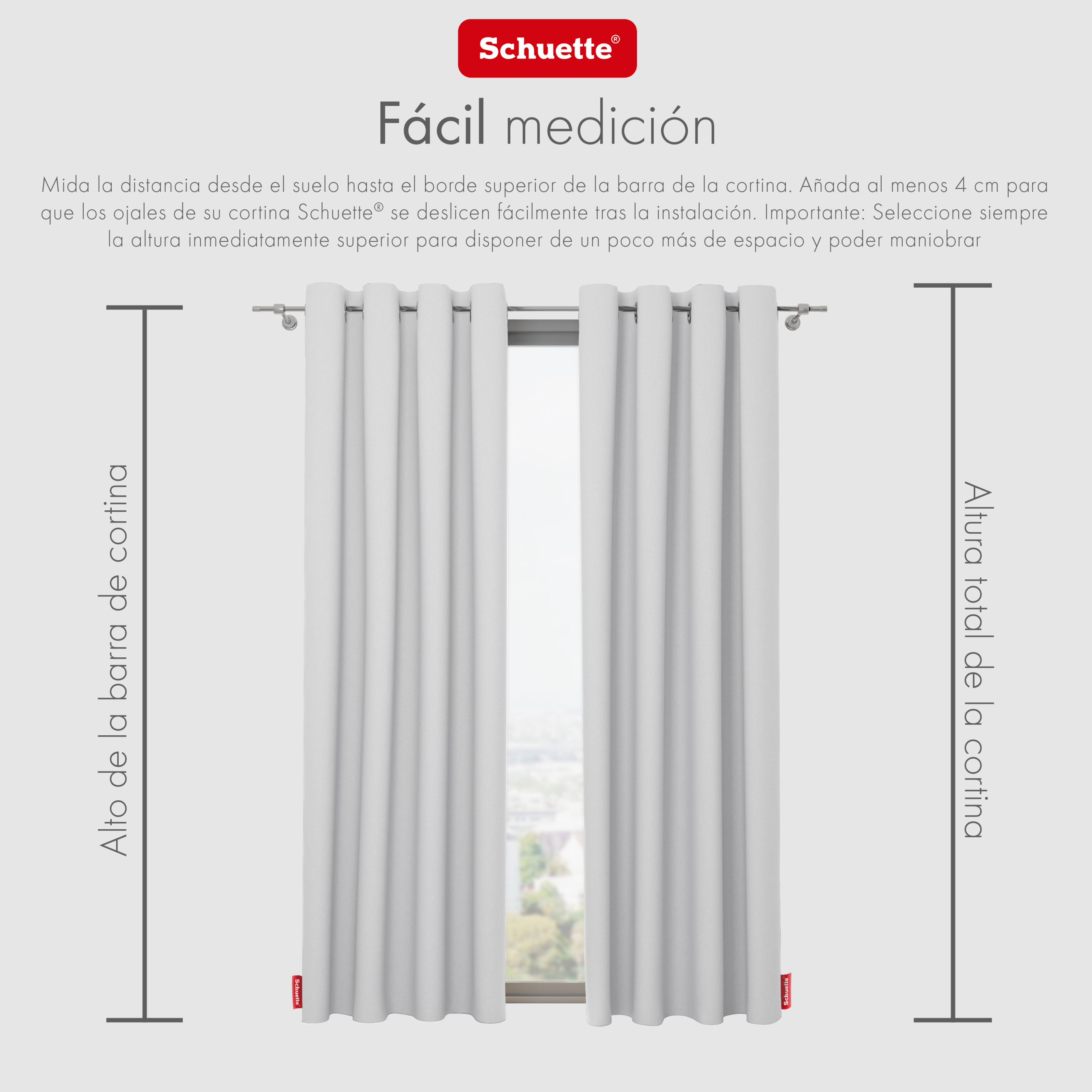 Schuette® Verdunkelungs-Vorhang Gardine mit Ösen nach Maß ● Century Black Kollektion: Misty White (Weiß-Grau) ● 1 Stück ● Knitterfrei Pflegeleicht Thermo Blickdicht & stark Abdunkelnd